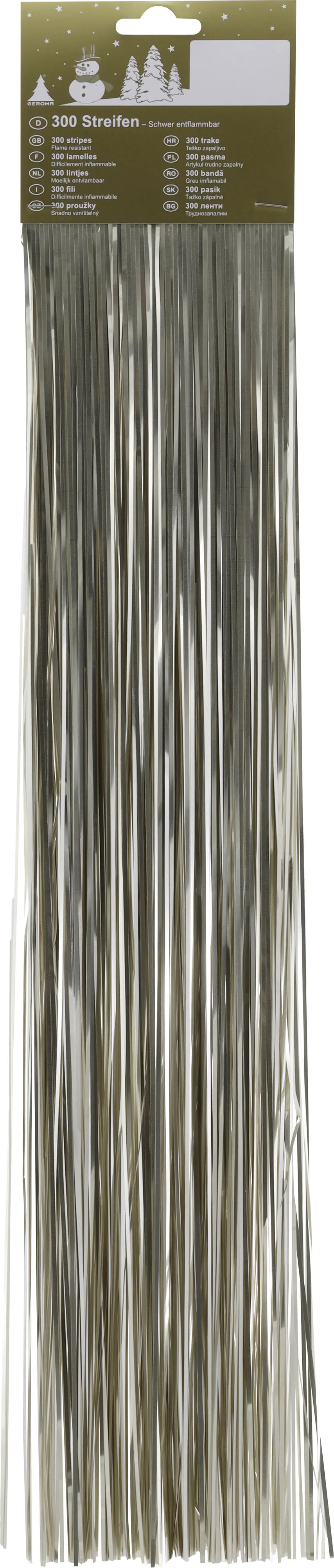 Weihnachtsdeko Hängelametta 50 cm 300 Streifen champagner
