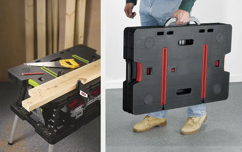 Keter faltbare Werkbank 85 x 55 cm max. 453 kg inkl. Schraubzwingen