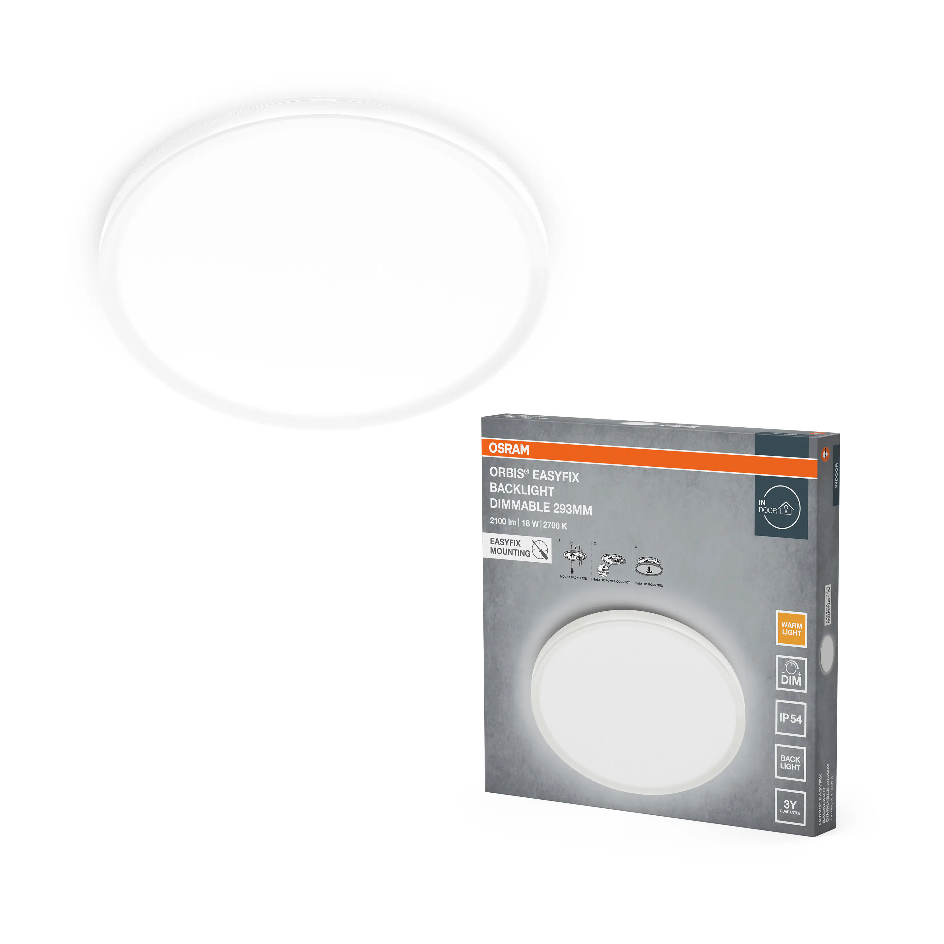 Osram LED-Deckenleuchte Orbis Easyfix Ø29,3 cm weiß warmweiß