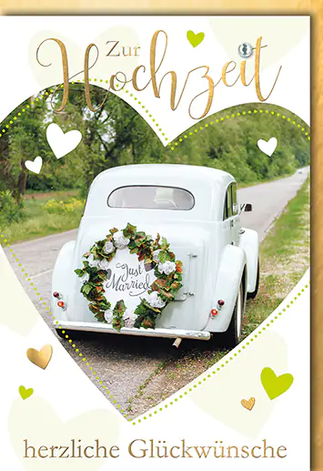 Hochzeitskarte Auto mit Blumen A6 kaufen Globus Baumarkt
