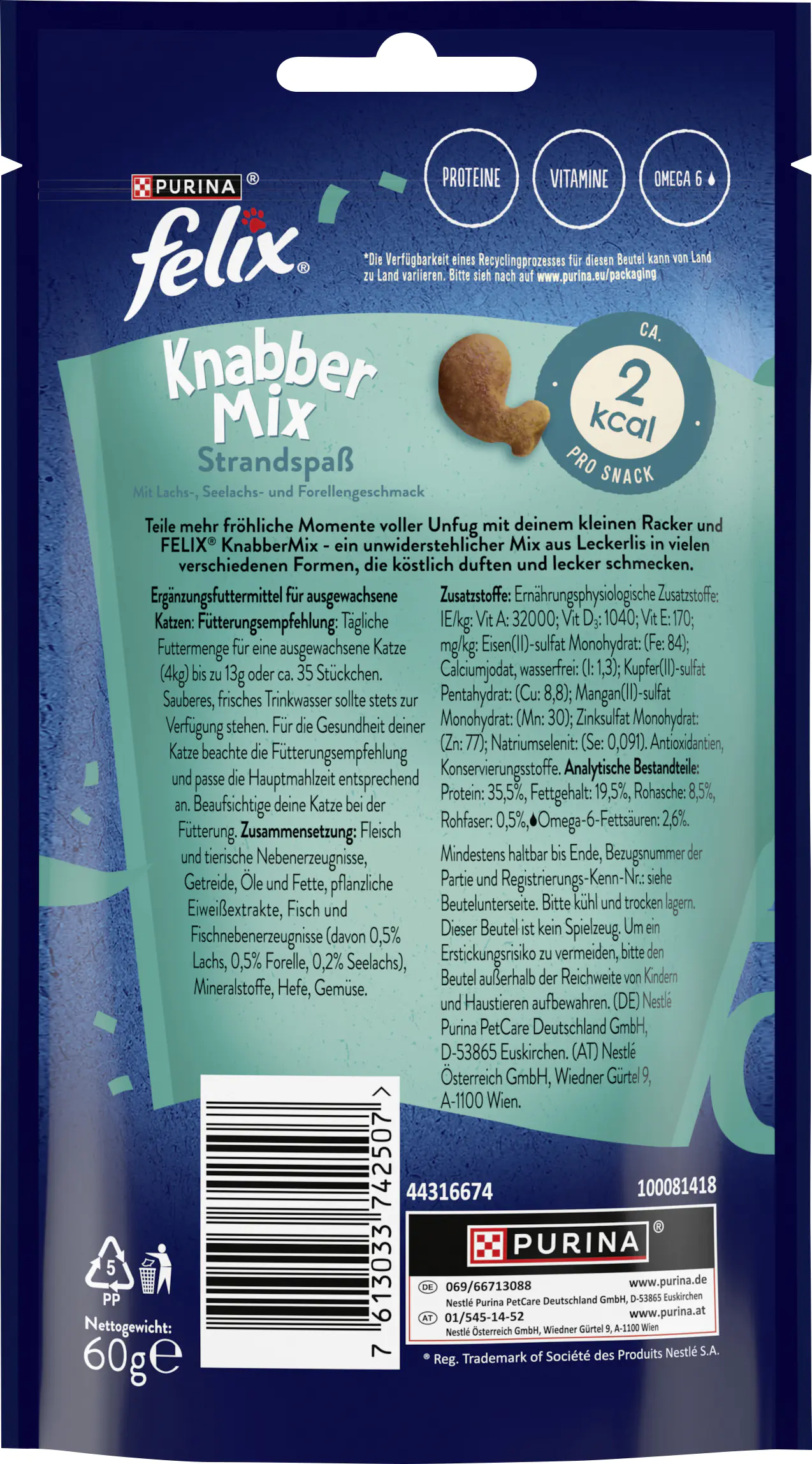 Felix Knabbermix Katzensnack Strandspaß 60g Felix Knabbermix Katzensnack Strandspaß 60g