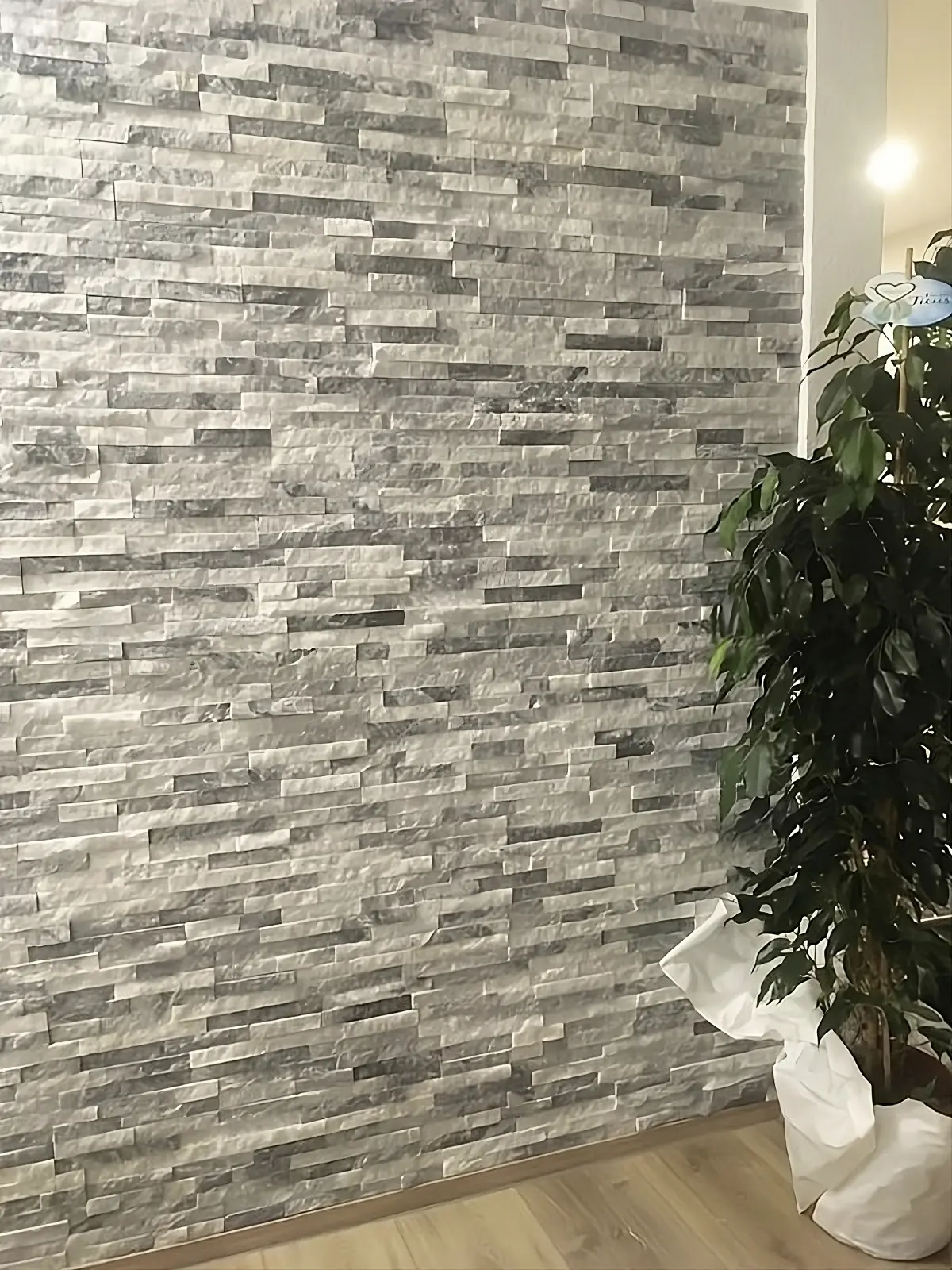 Verblendstein Alpina 40 x 10 cm weiß-grau