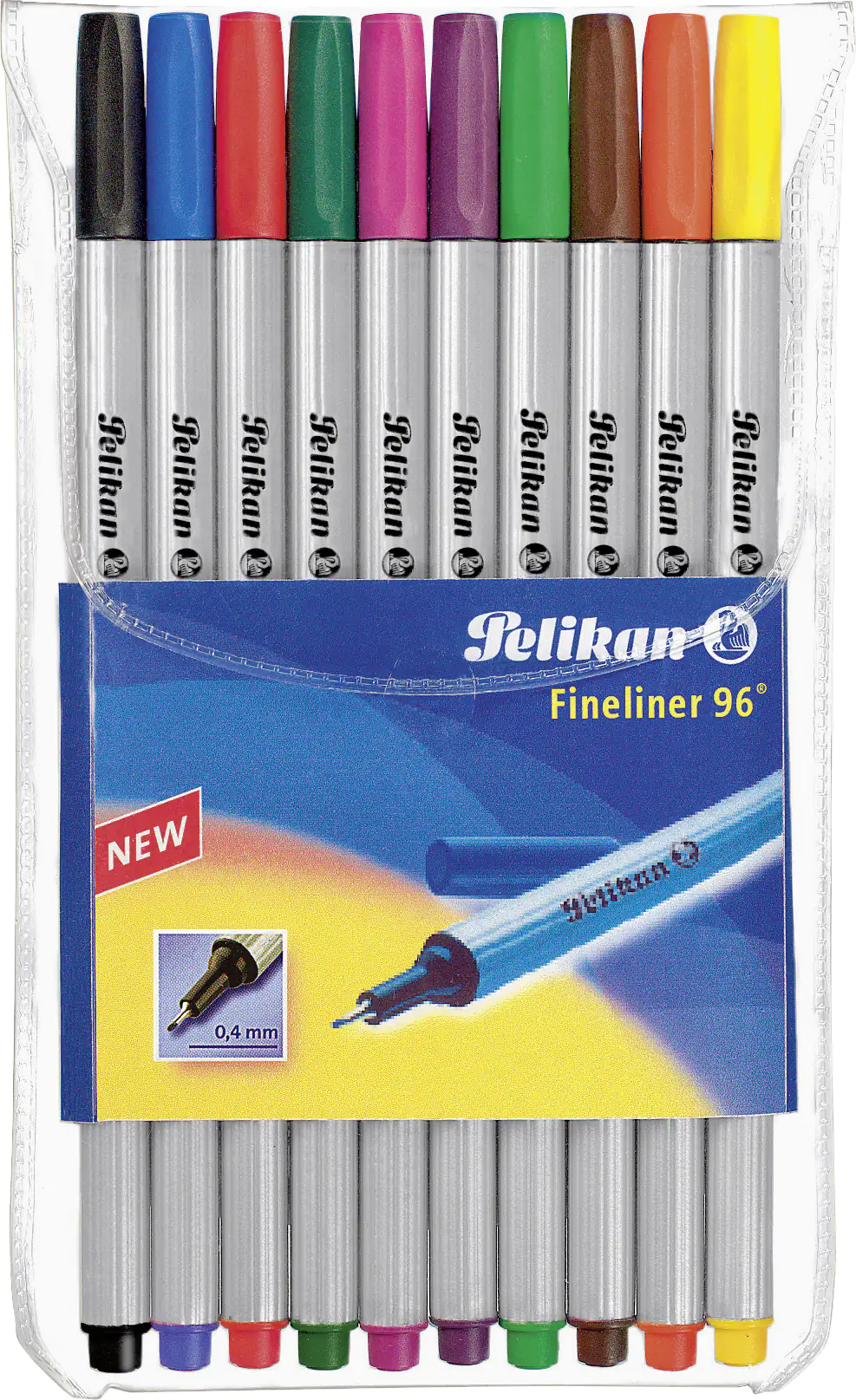 Pelikan Fineliner 96 sortiert im 10er Set mit Etui 0,4 mm