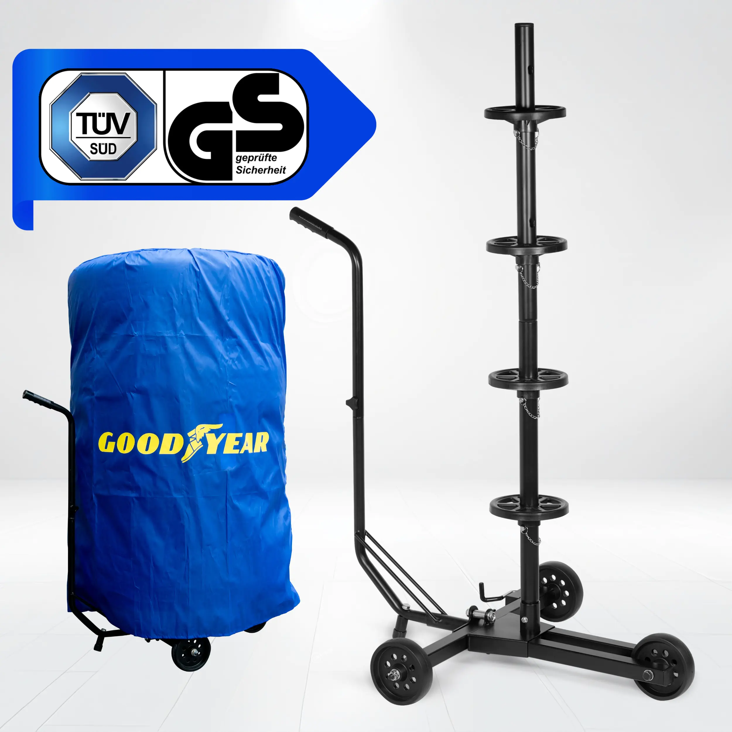 Goodyear Felgenbaumwagen bis Reifenbreite 255 mm inkl. Reifenschutzhülle Goodyear Felgenbaumwagen bis Reifenbreite 255 mm inkl. Reifenschutzhülle