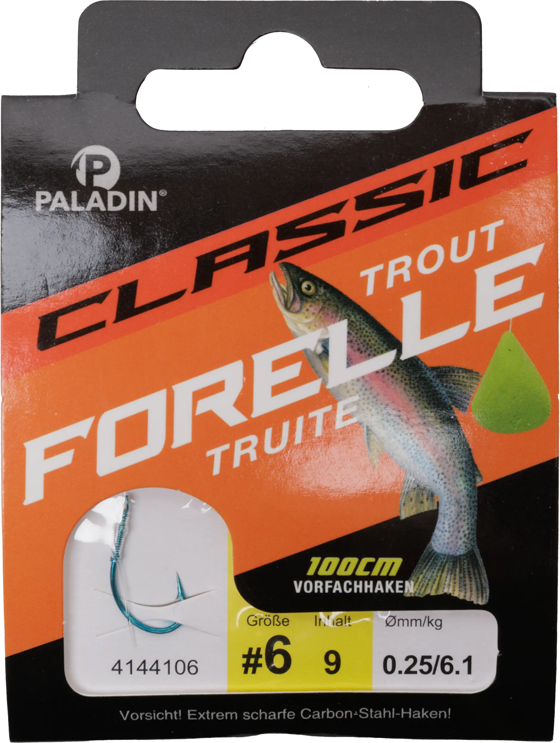 Paladin Forellenhaken gebunden Größe 6 100 cm 9 Stück blau Paladin Forellenhaken gebunden Größe 6 100 cm 9 Stück blau