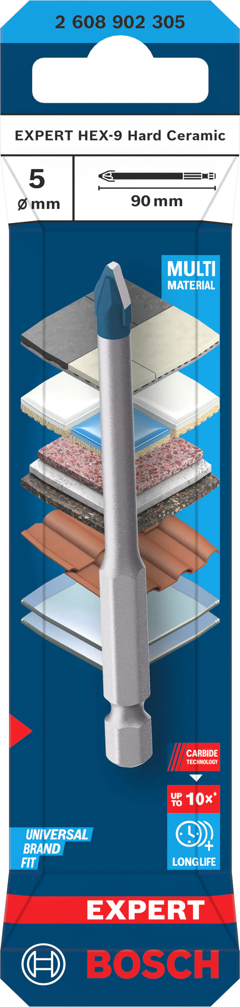 Bosch Expert Fliesenbohrer HEX-9 HardCeramic Ø 5 x 90 mm