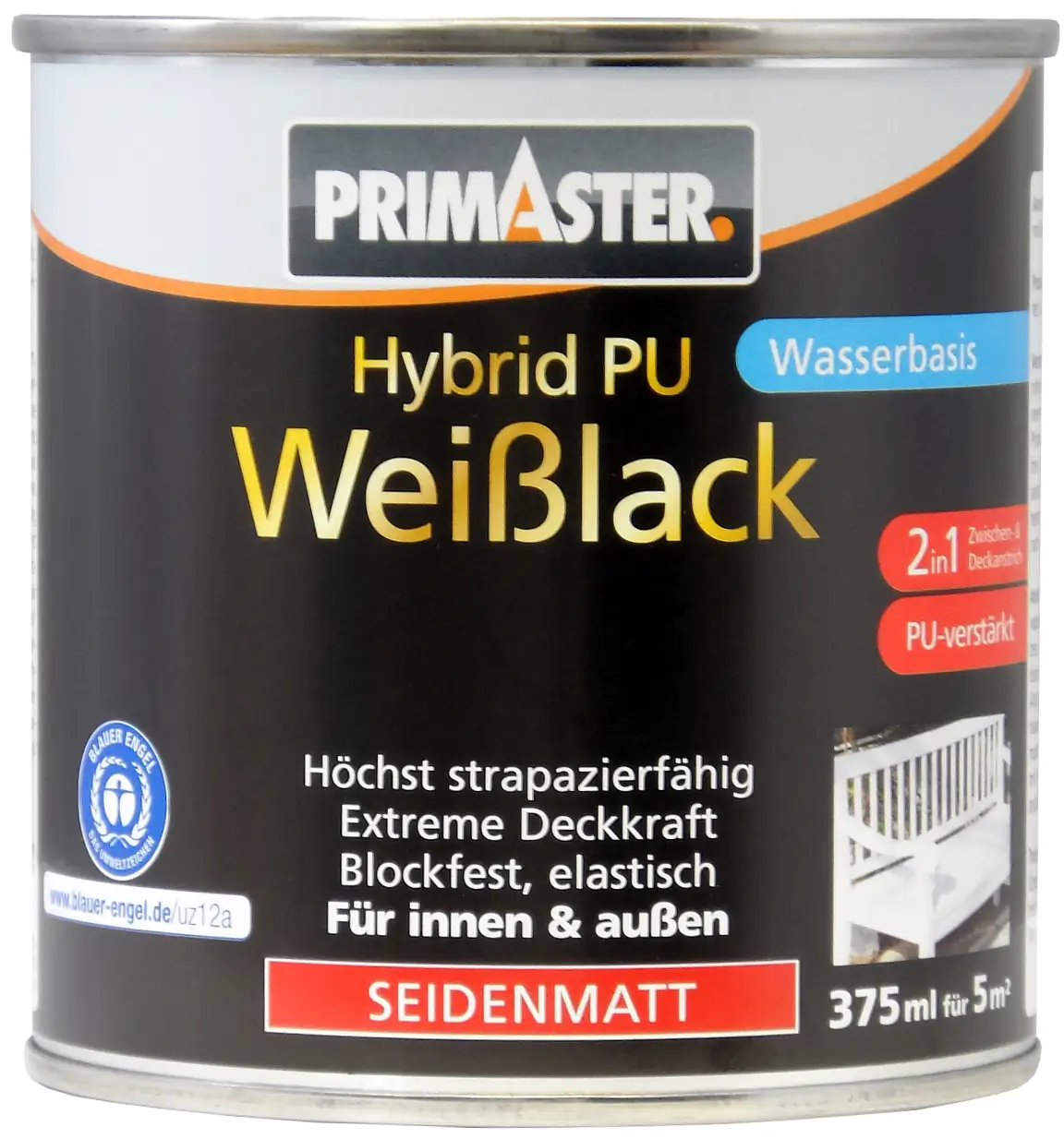 Primaster Hybrid-PU-Weißlack 375 ml seidenmatt