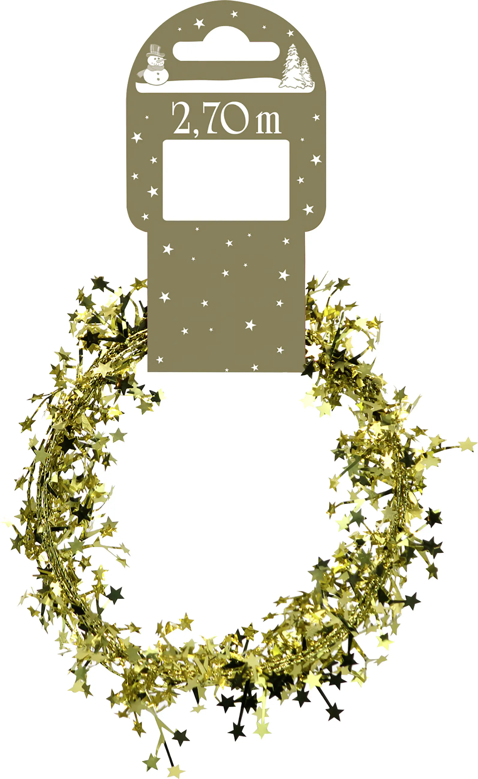 Girlande im Sternmotiv Kunststoff 270 cm gold 