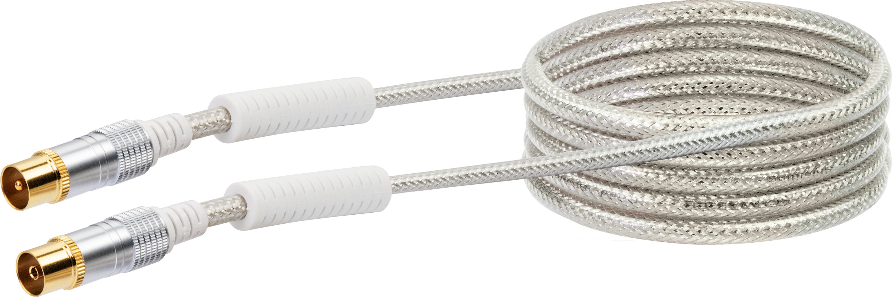 Schwaiger Antennen Anschlusskabel KVKHD15 531 (110dB) transparent, 1,5m, Ferritkern, 1x IEC Stecker