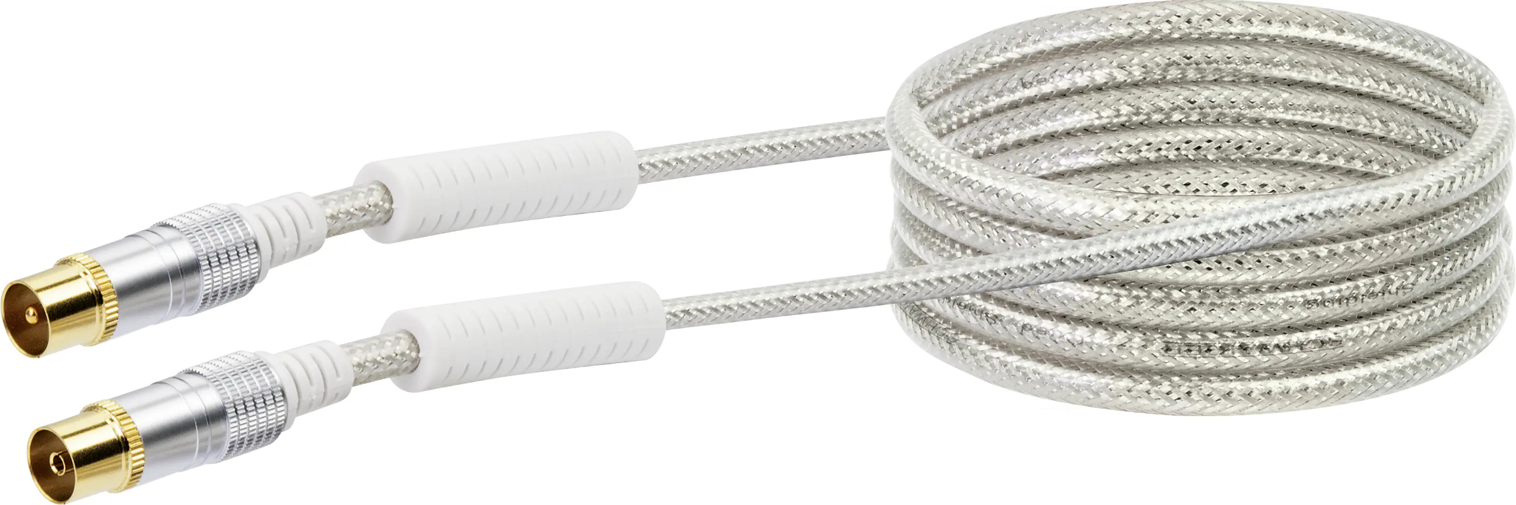 Schwaiger Antennen Anschlusskabel KVKHD15 531 (110dB) transparent, 1,5m, Ferritkern, 1x IEC Stecker