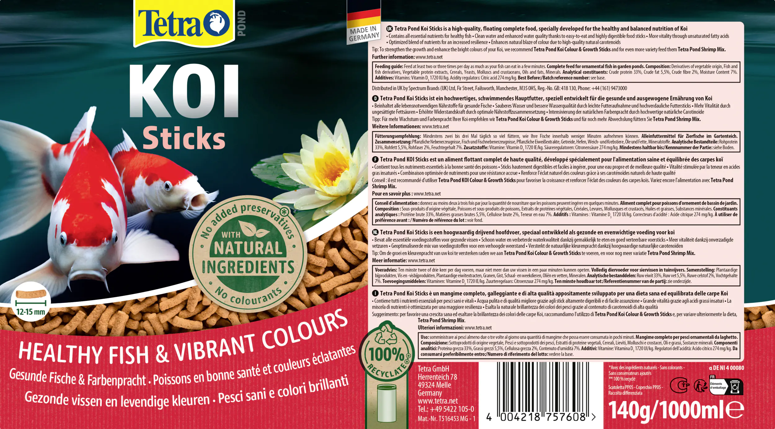 Tetra Pond Koi Sticks 1 L