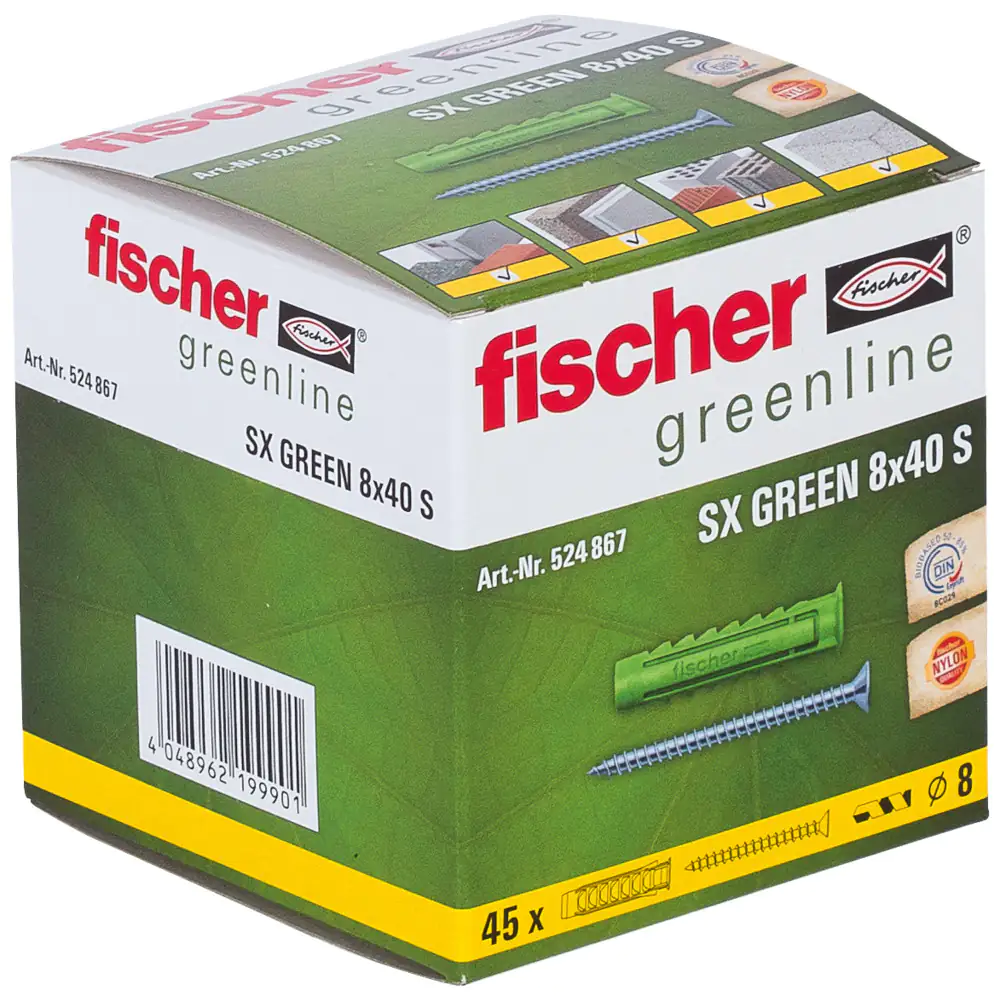 Fischer Spreizdübel SX green 8.0 x 40 mm - 45 Stück