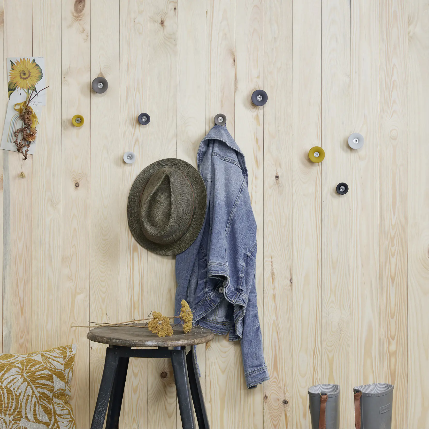 Wagner Wandhaken-Set hooks4home Tulip Tragkraft bis 2 kg Kunststoff schwarz 4 Stück