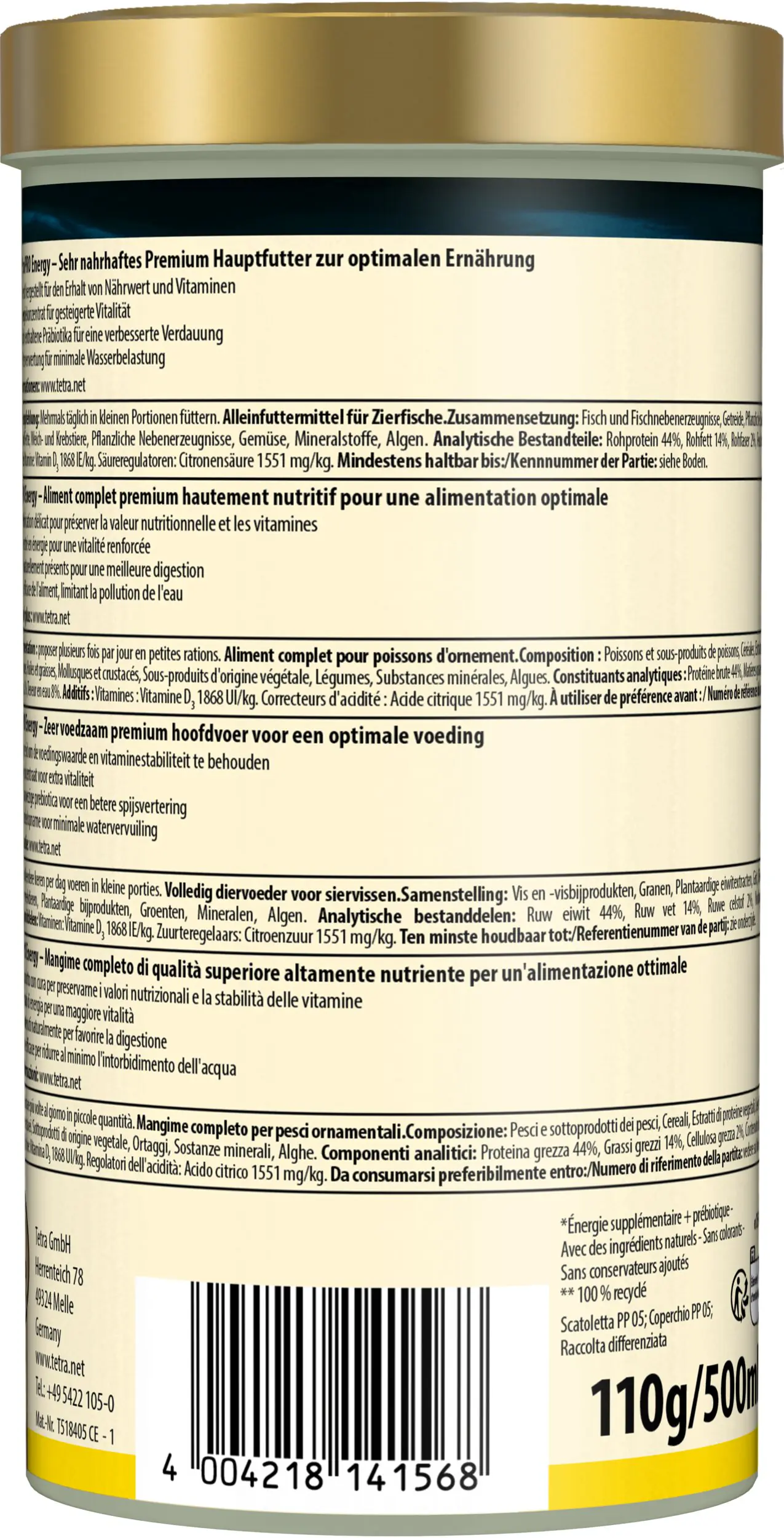 Tetra Zierfischfutter Pro Energy 500 ml