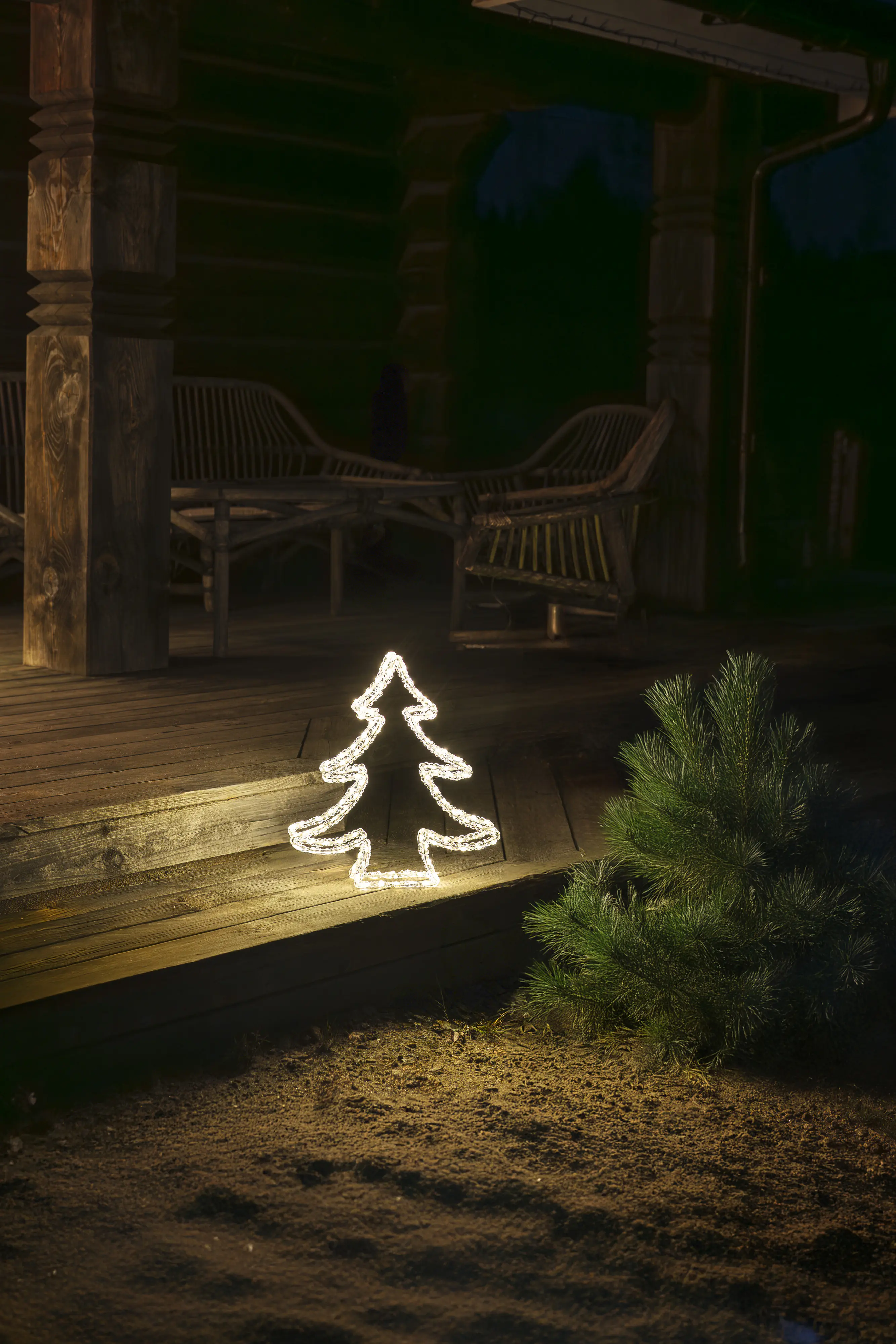 Konstsmide LED Weihnachtsdeko doppelter Weihnachtsbaum 131 Dioden 45 cm warmweiß