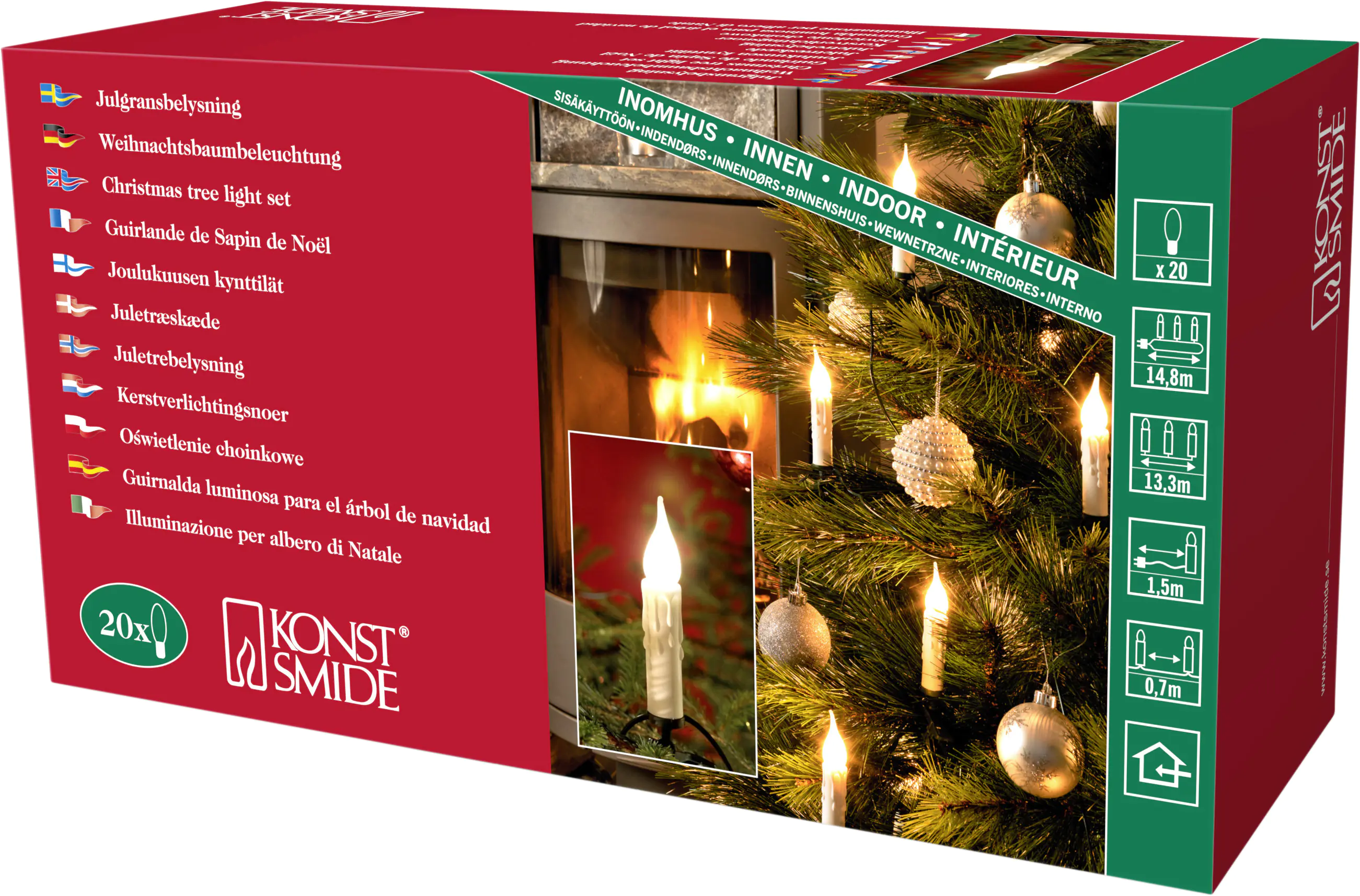 Konstsmide Baumkette gefrostet 20 Birnen Wachsoptik