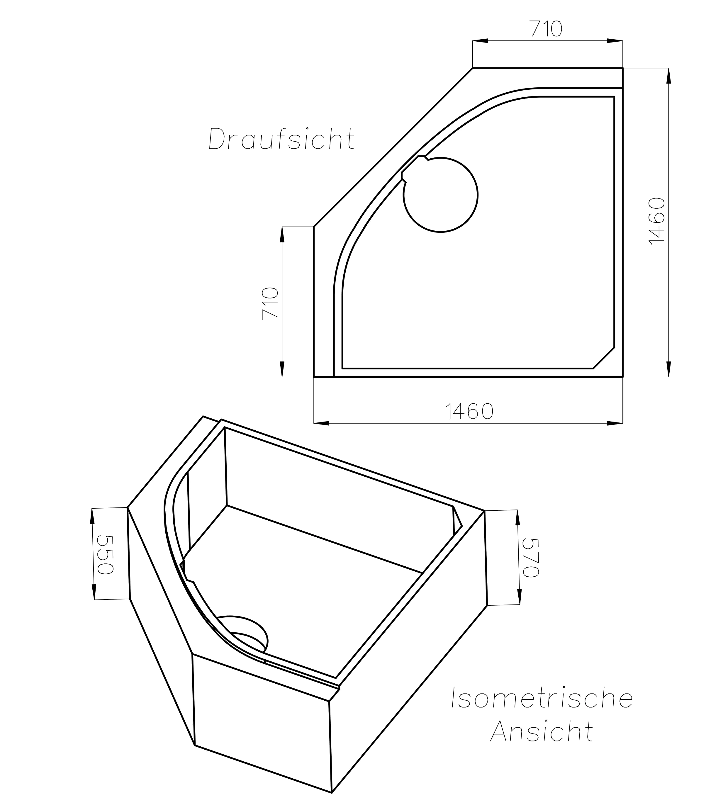 Ottofond Wannenträger Cascade 1460 x 1460 mm