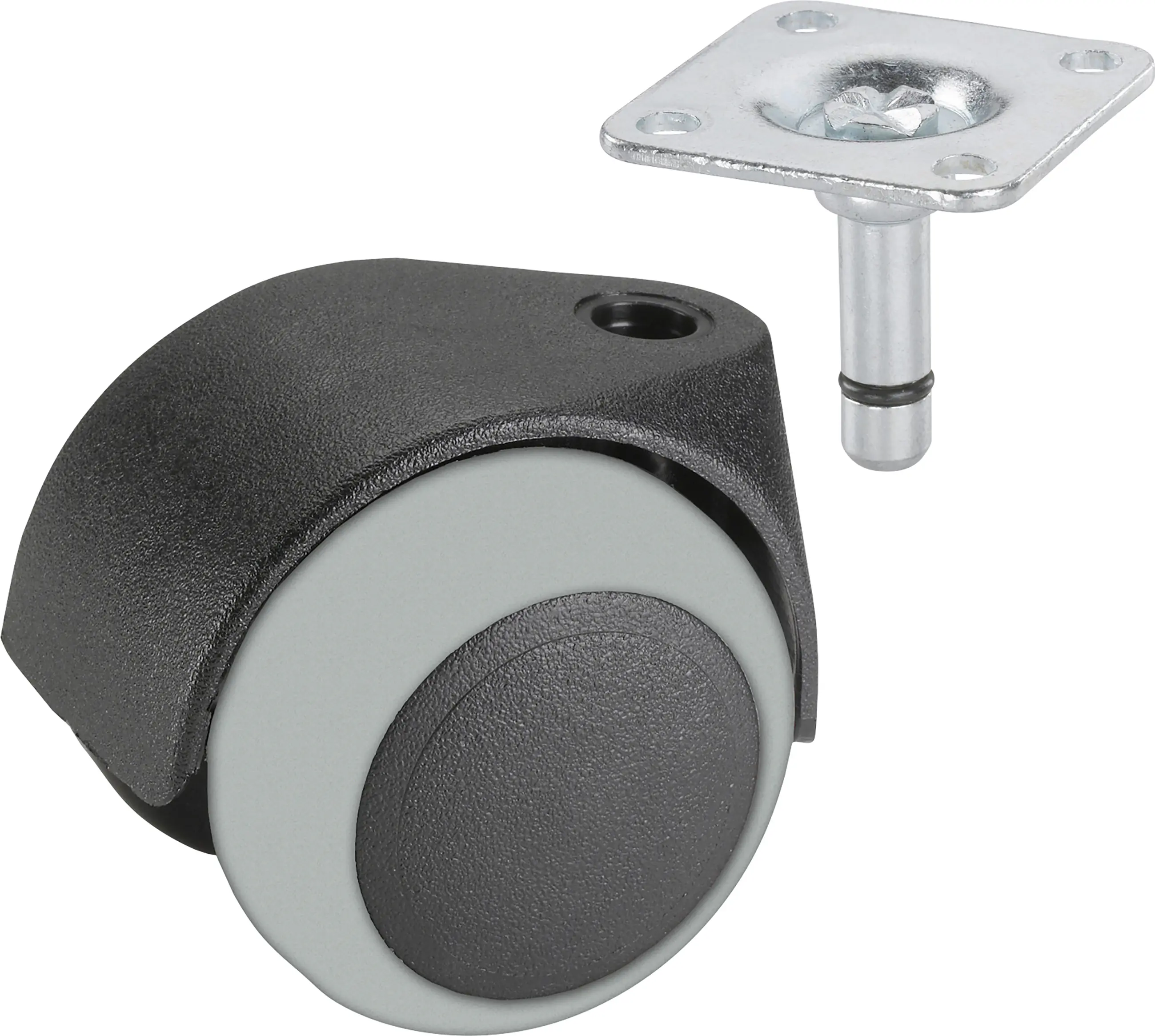 Doppelrolle Ø 50 mm für empfindliche Böden Tragkr. 40 kg