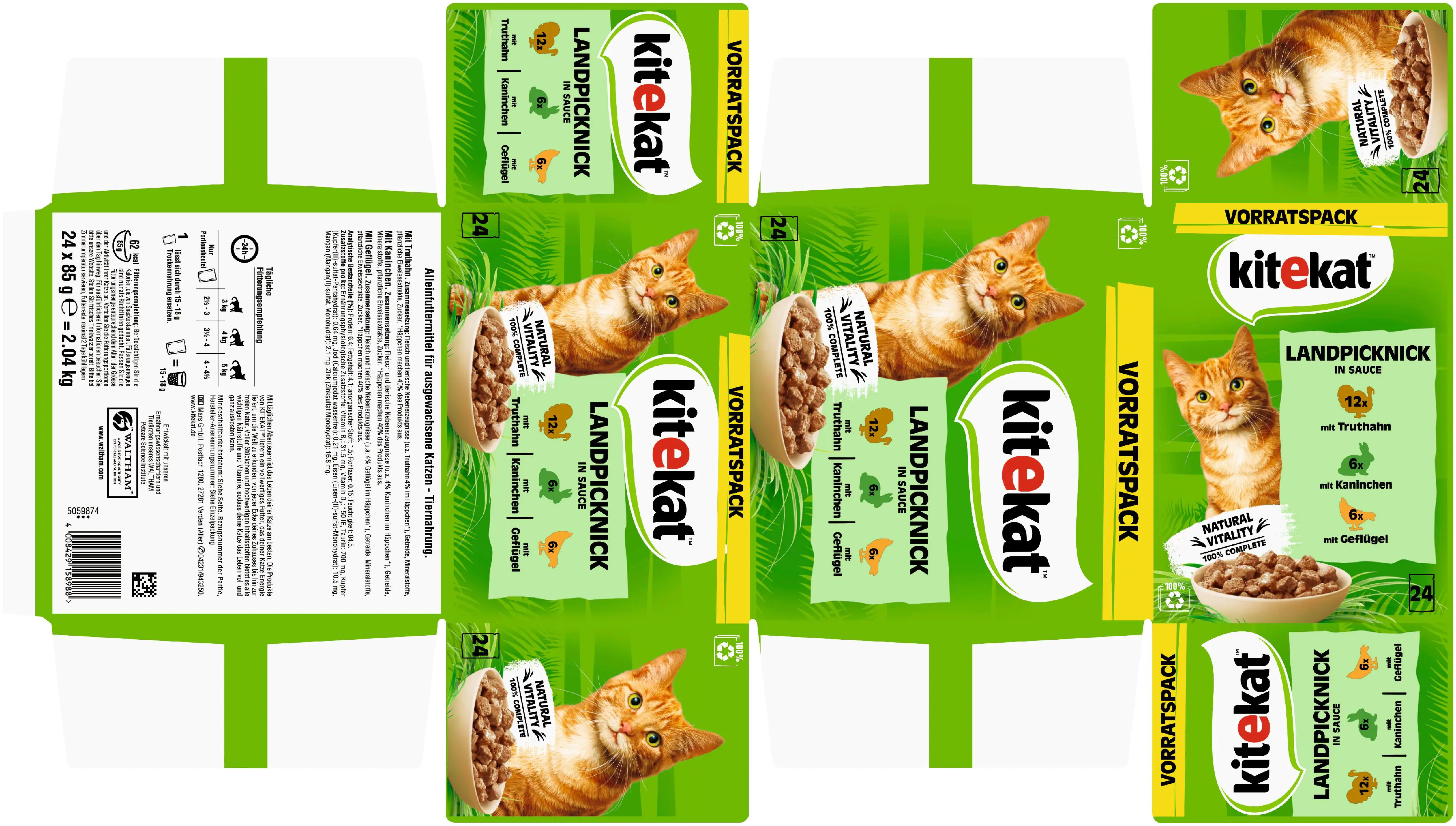 Kitekat Landpicknick in Sauce Multipack Vorratspack 24x85 g Kitekat Landpicknick in Sauce Multipack Vorratspack 24x85 g