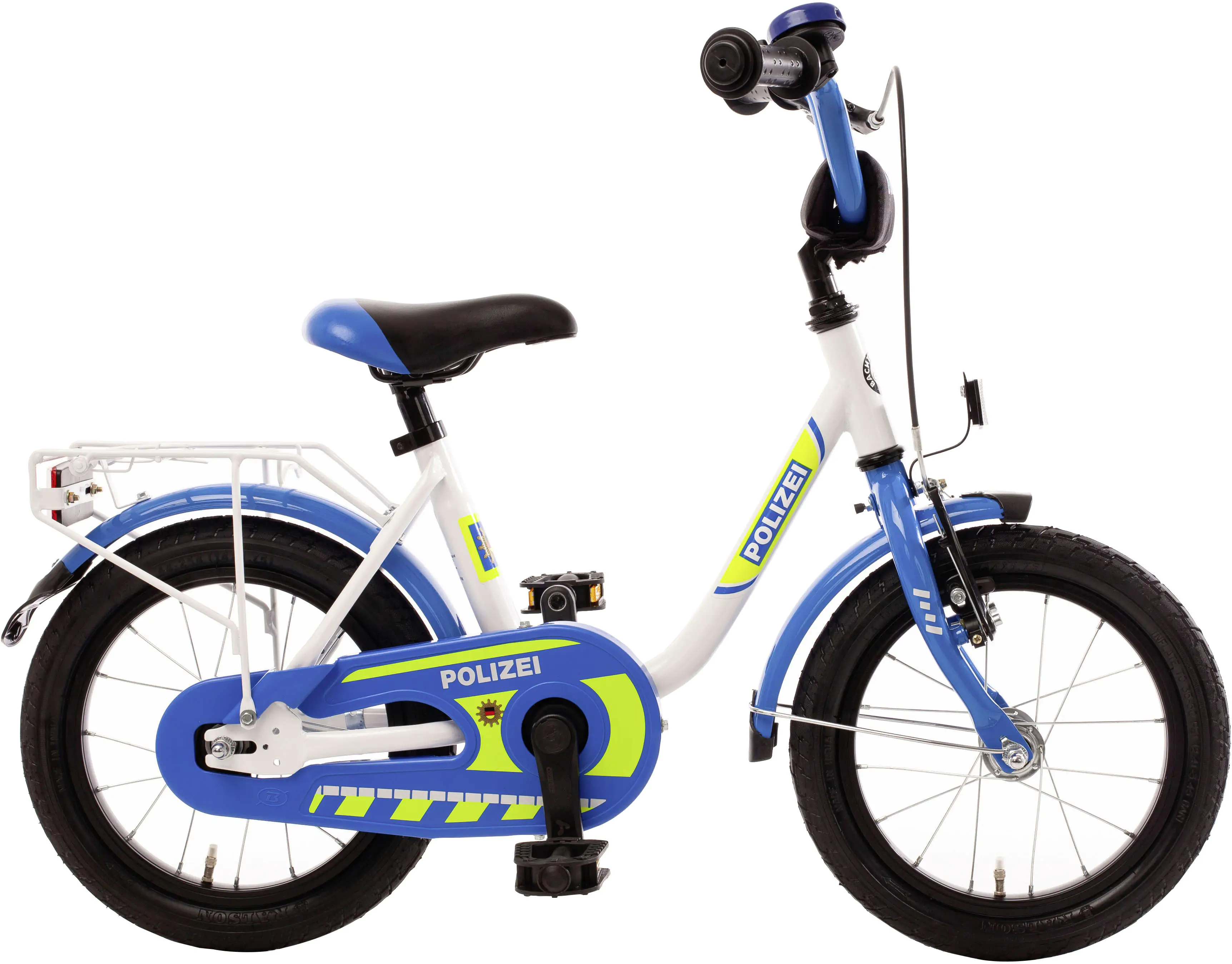 Bachtenkirch Kinderfahrrad Polizei 14 Zoll kristallweiß/blau/neon