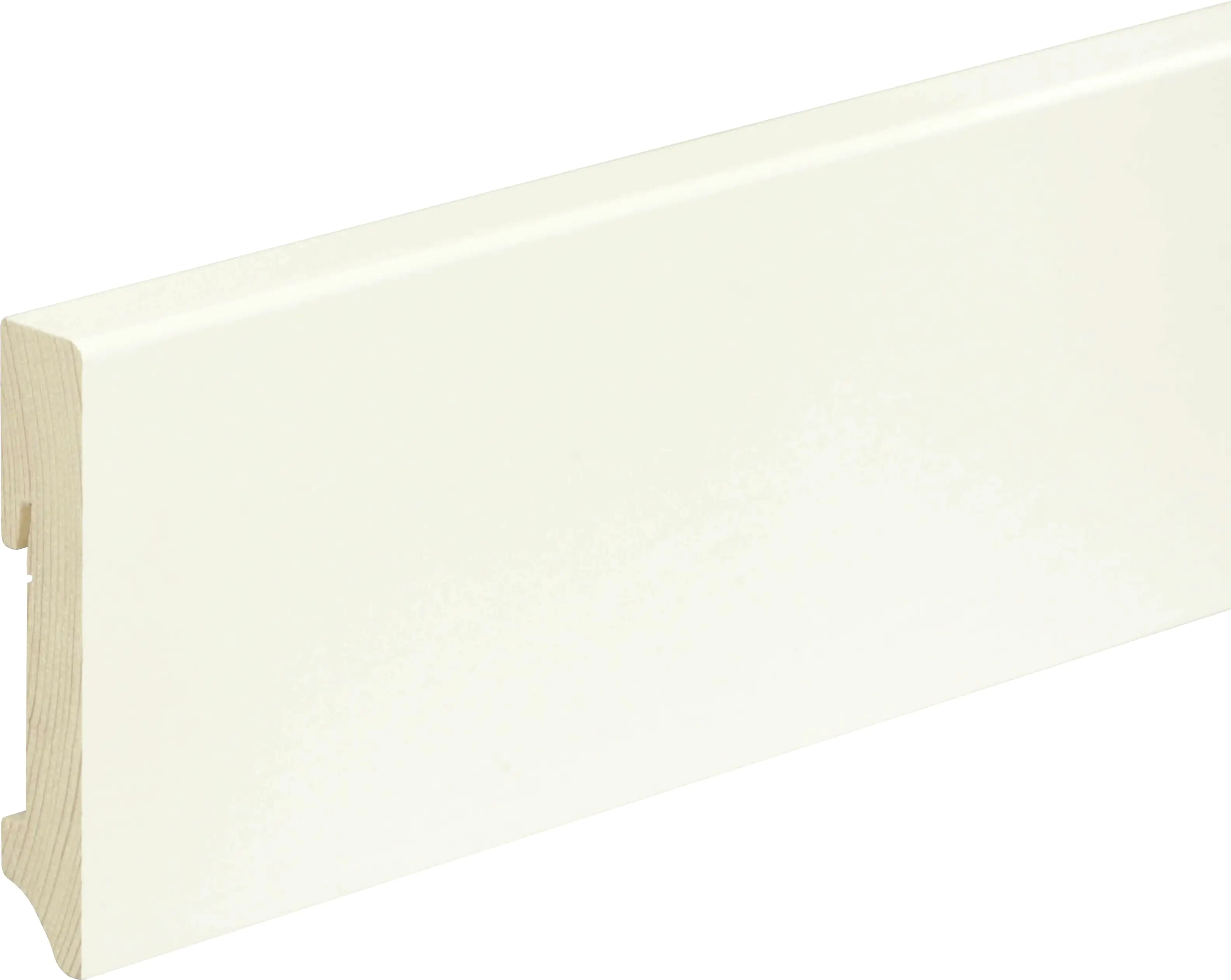 FN Neuhofer Sockelleiste eckig RAL9010 240 cm 96 x 18 mm Fichte/Kiefer weiß
