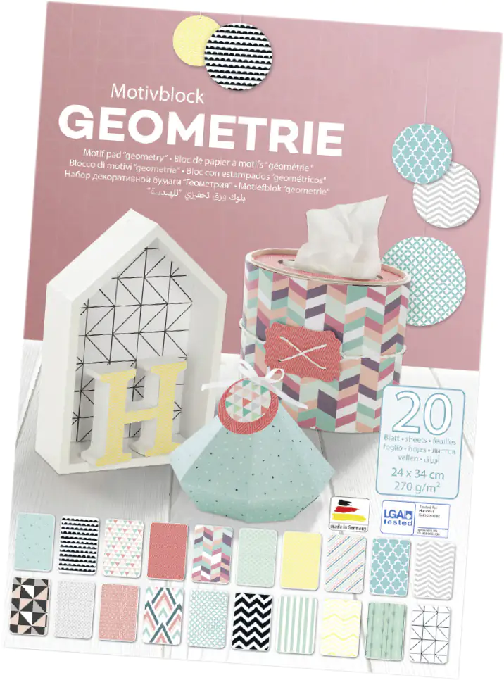 Glorex Motivblock Geometrie 24 x 34 cm 20 Blatt