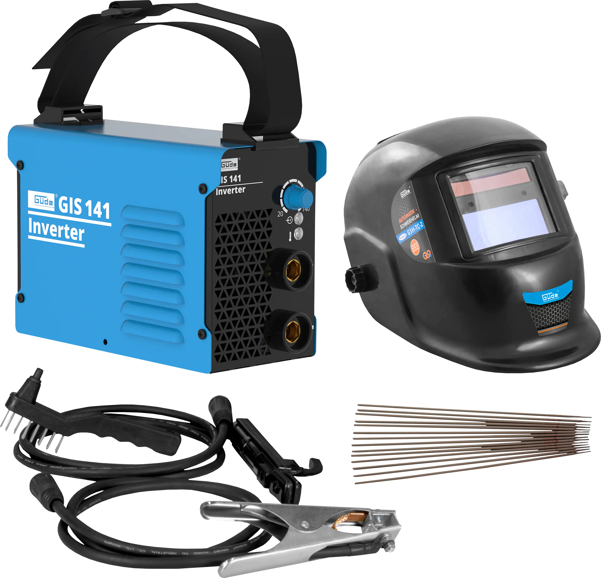 4015671471147 Güde Inverter-Schweißgerät-Set GIS 141 230 V 10-140 A