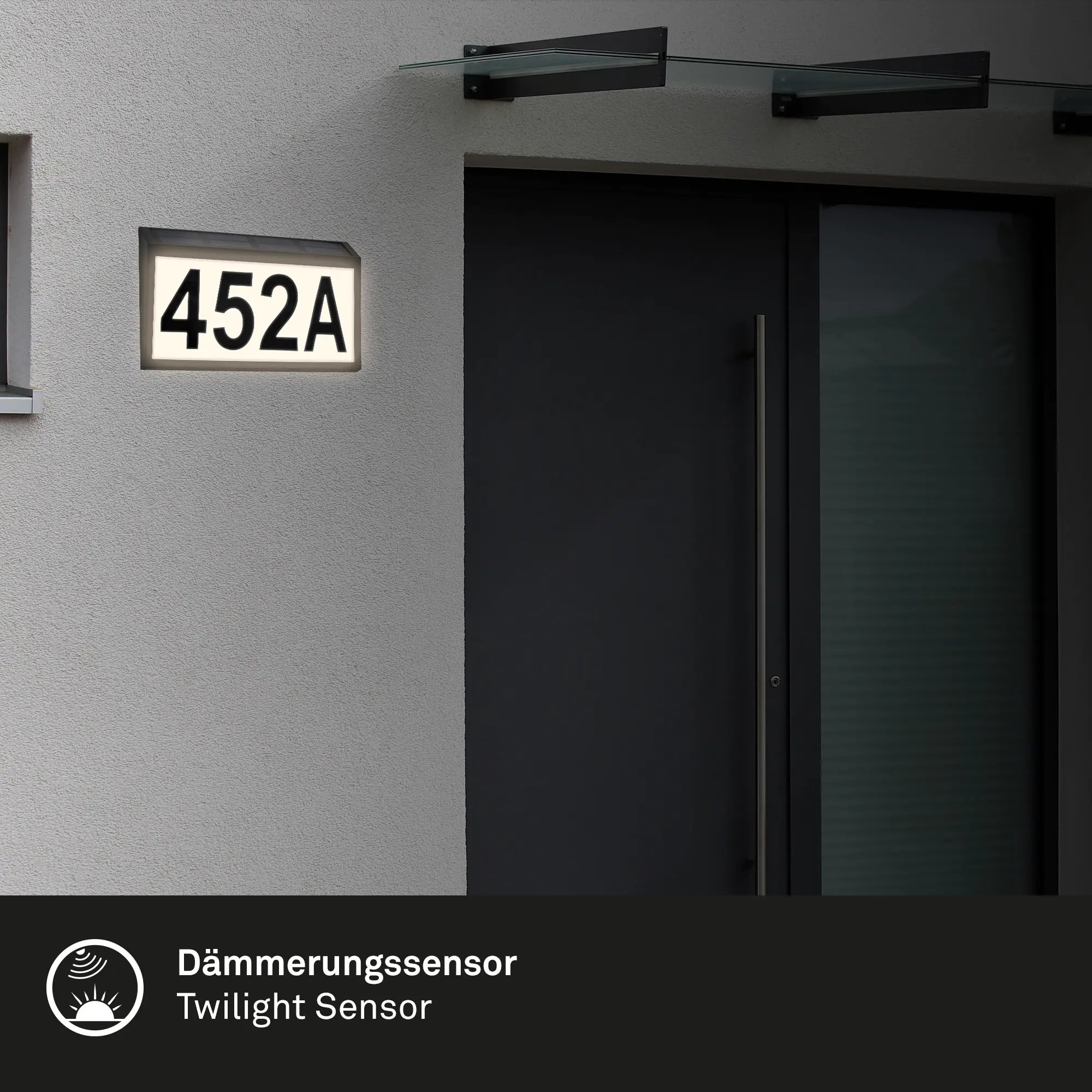 Briloner LED Solar-Hausnummernleuchte 0,5 W mit Dämmerungssensor schwarz Briloner LED Solar-Hausnummernleuchte 0,5 W mit Dämmerungssensor schwarz