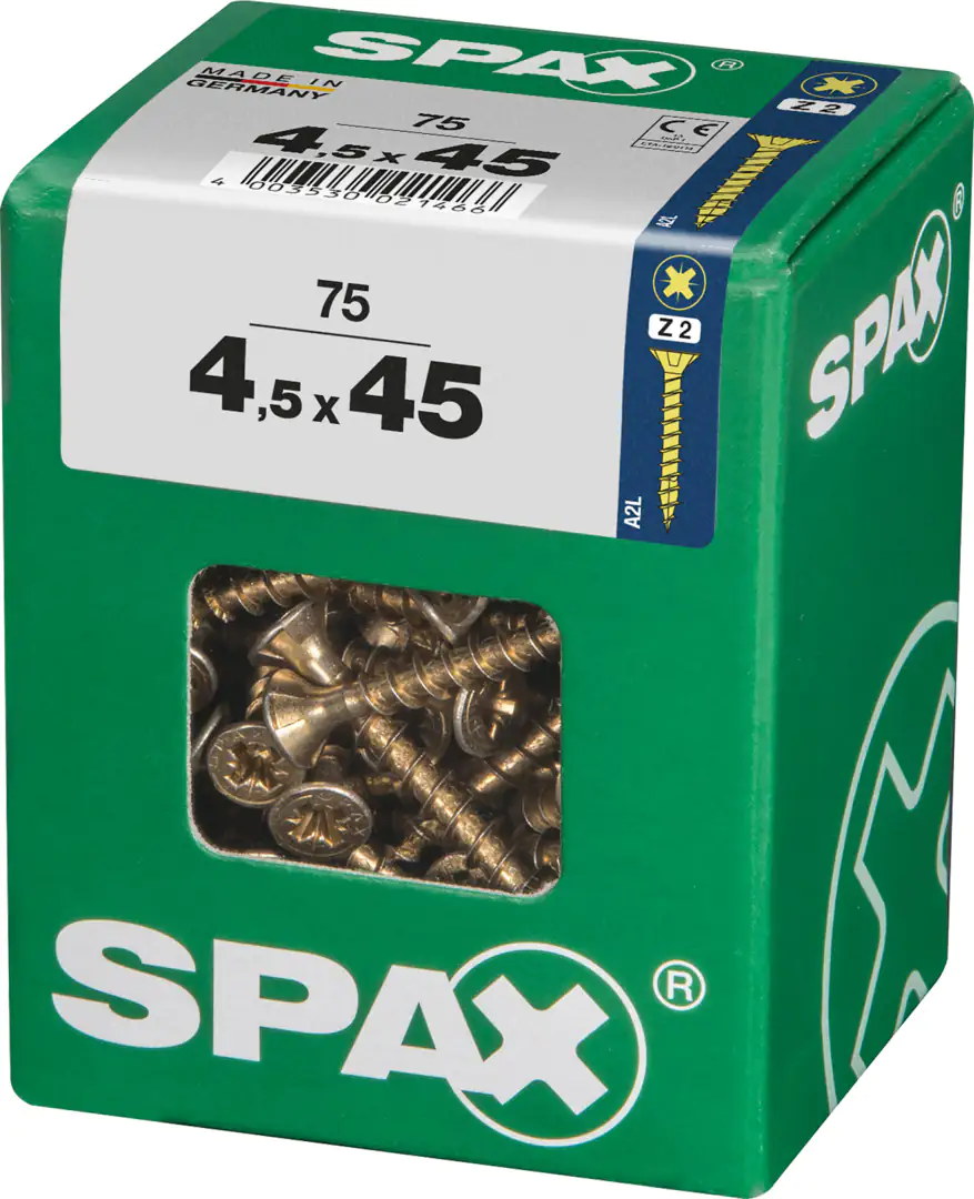 Spax Universalschrauben 4.5 x 45 mm PZ 2 - 75 Stk.