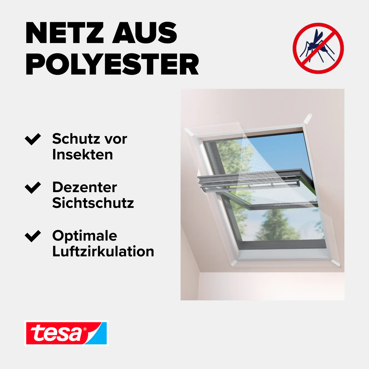 tesa Insektenschutz-Dachfenster COMFORT 120 x 140 cm weiß