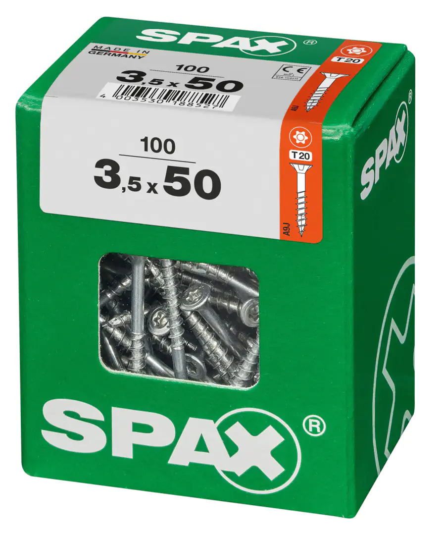 Spax Universalschrauben 3.5 x 50 mm TX 20 - 100 Stk. Spax Universalschrauben 3.5 x 50 mm TX 20 - 100 Stk.