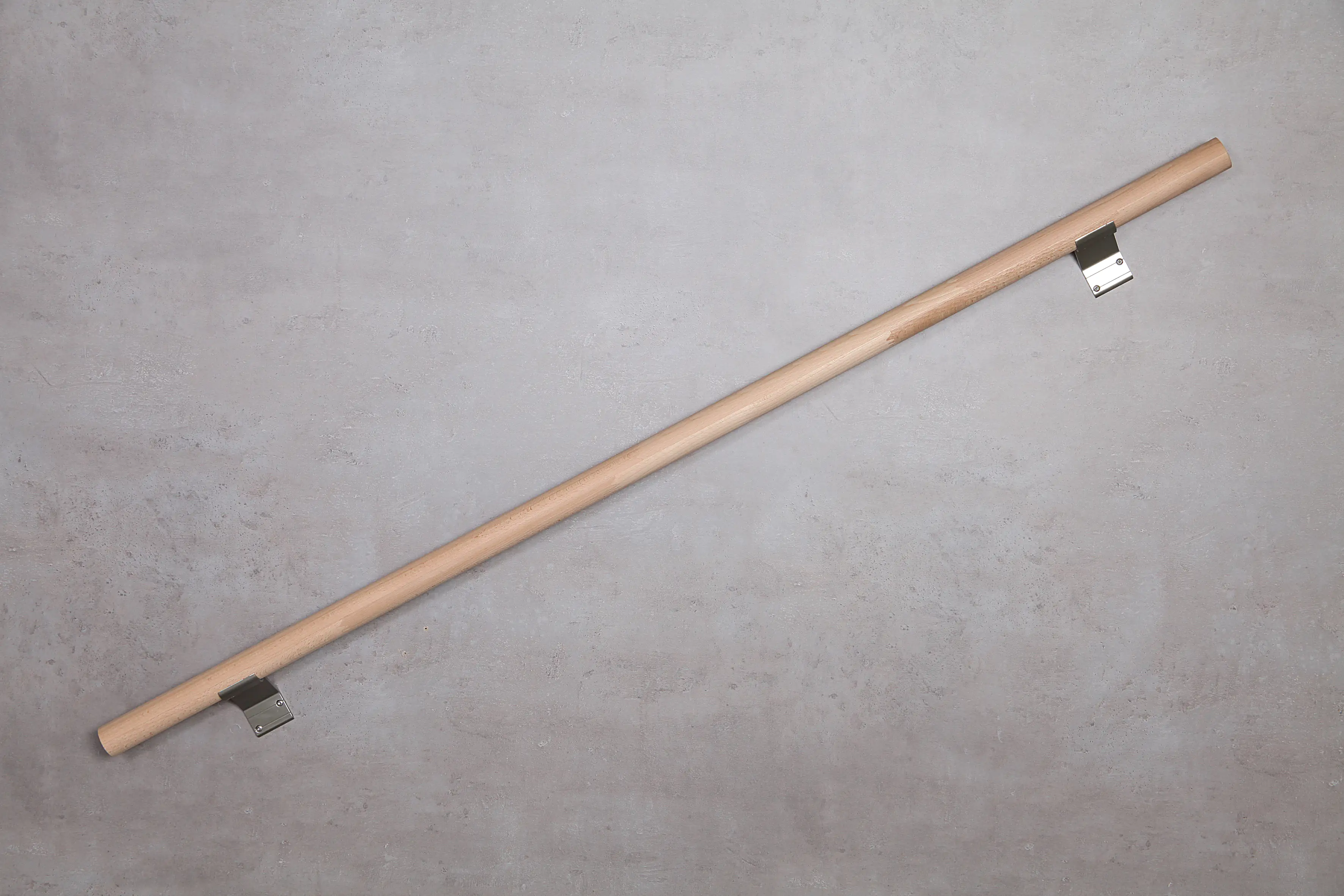 Handlaufset Buche mit Alu-Konsolen / 200 cm  Ø 40 mm