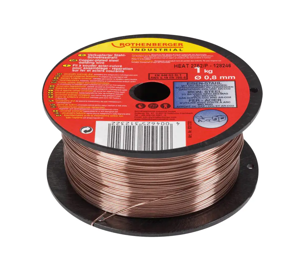 Rothenberger Schutzgas-Schweißdraht verkupfert Ø 0,8 mm, 1 kg Rothenberger Schutzgas-Schweißdraht verkupfert Ø 0,8 mm, 1 kg