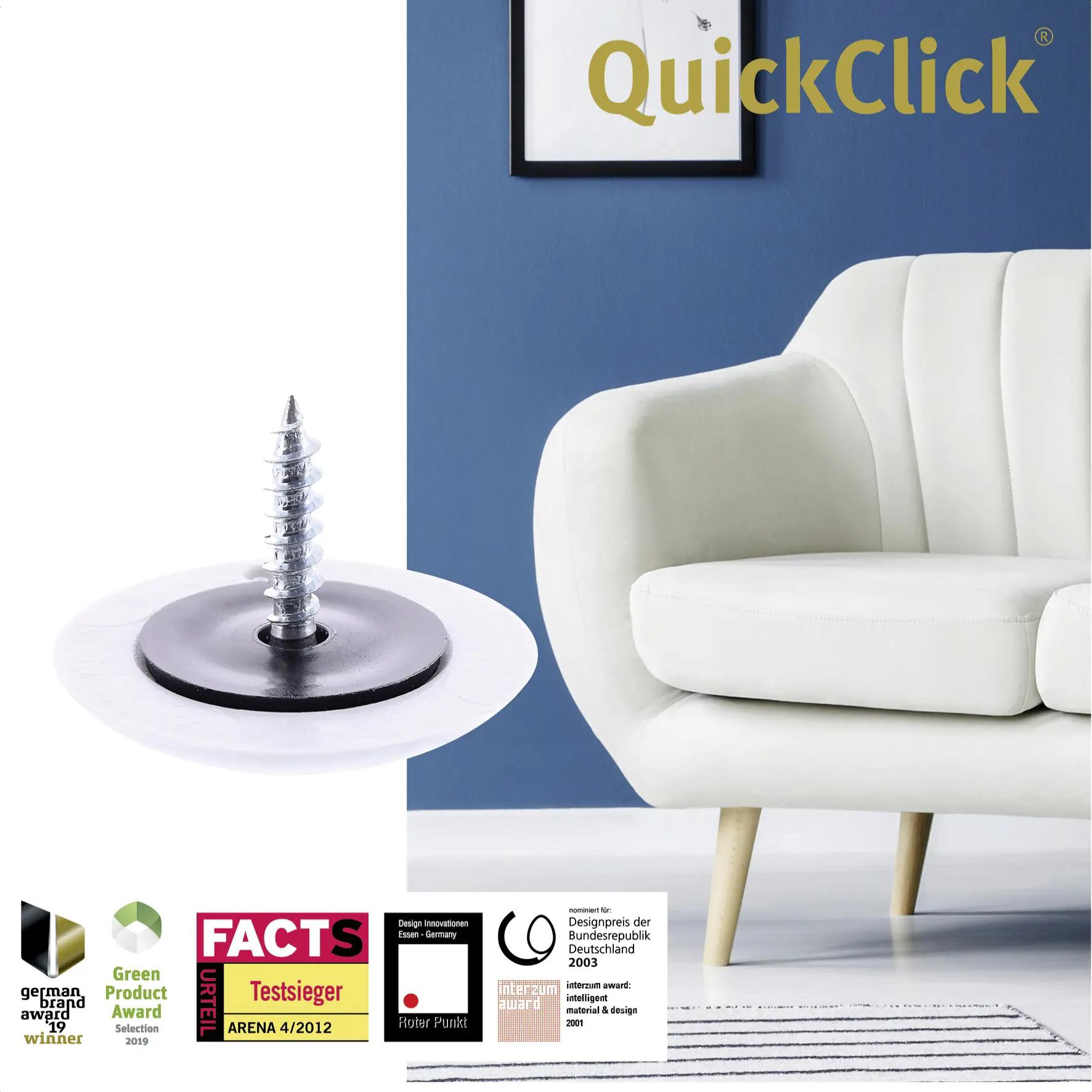 Wagner Möbelgleiter zum Anschrauben Hyper schwarz grau Ø 25 mm - 4 Stück 