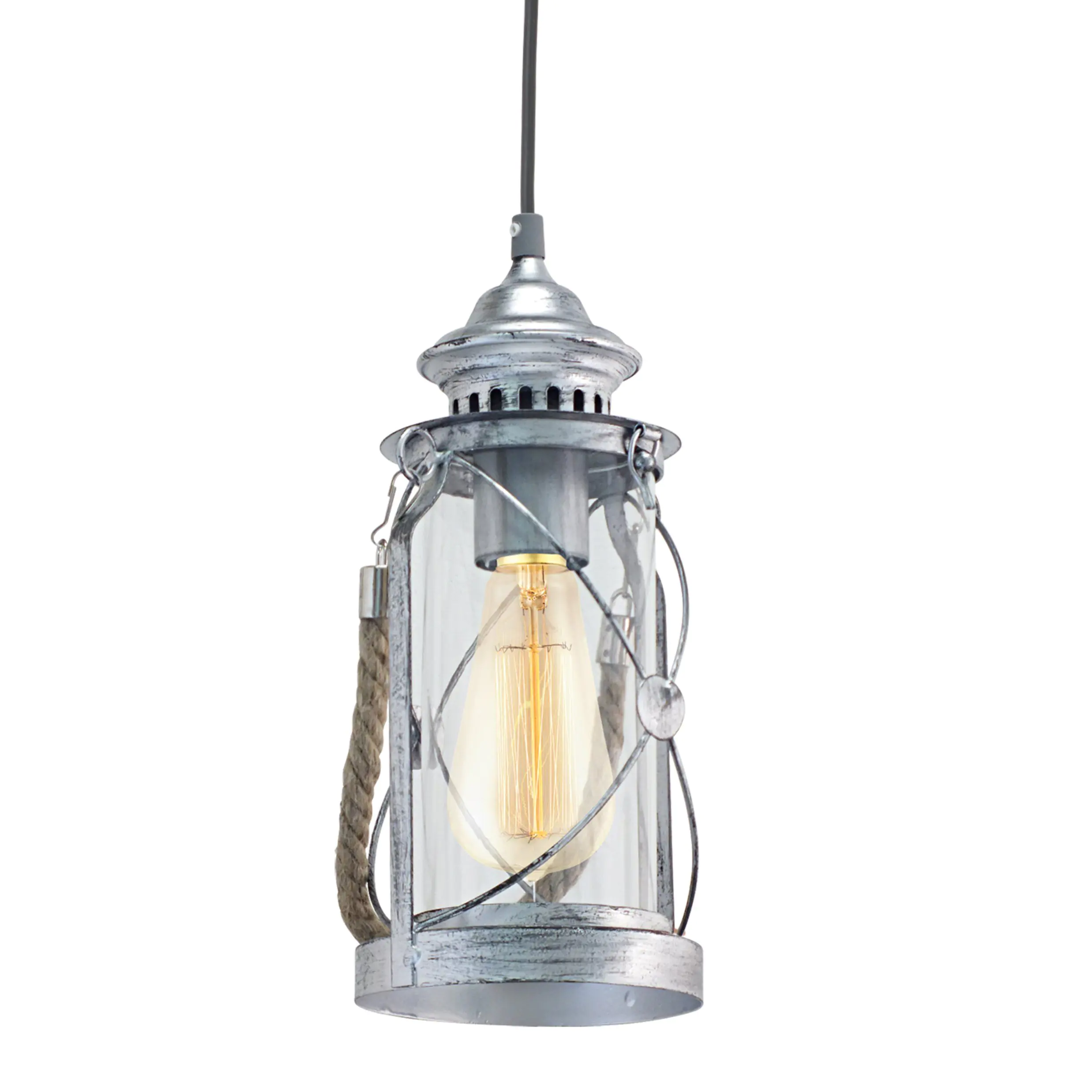 Eglo Pendelleuchte Bradford silber Ø 14 cm E27, max. 60 W