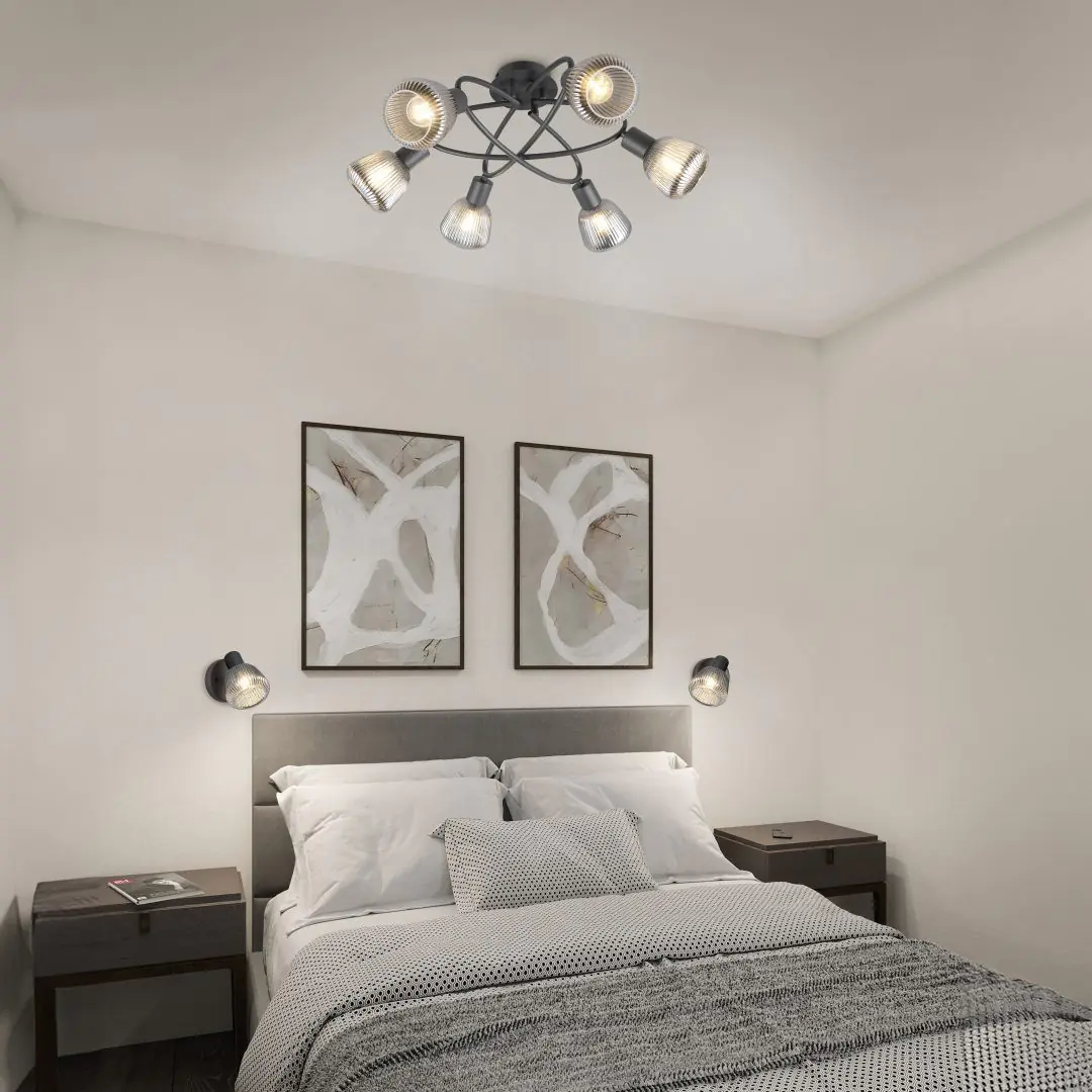 Trio Leuchten LED Deckenleuchte Tarifa 6xE14 Metall/Glas