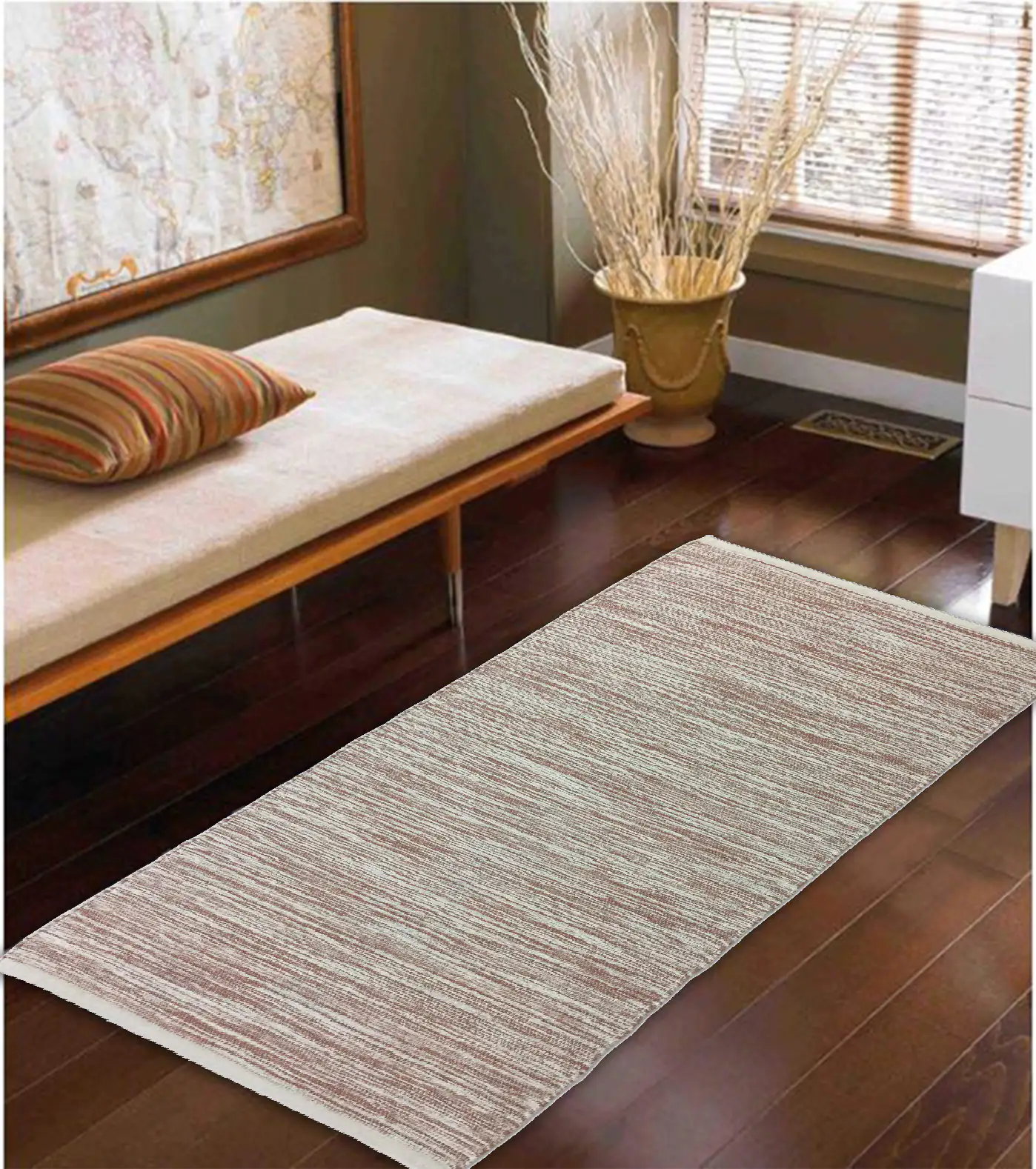 TrendLine Flachwebteppich Bali rose-creme meliert, 60 x 100 cm
