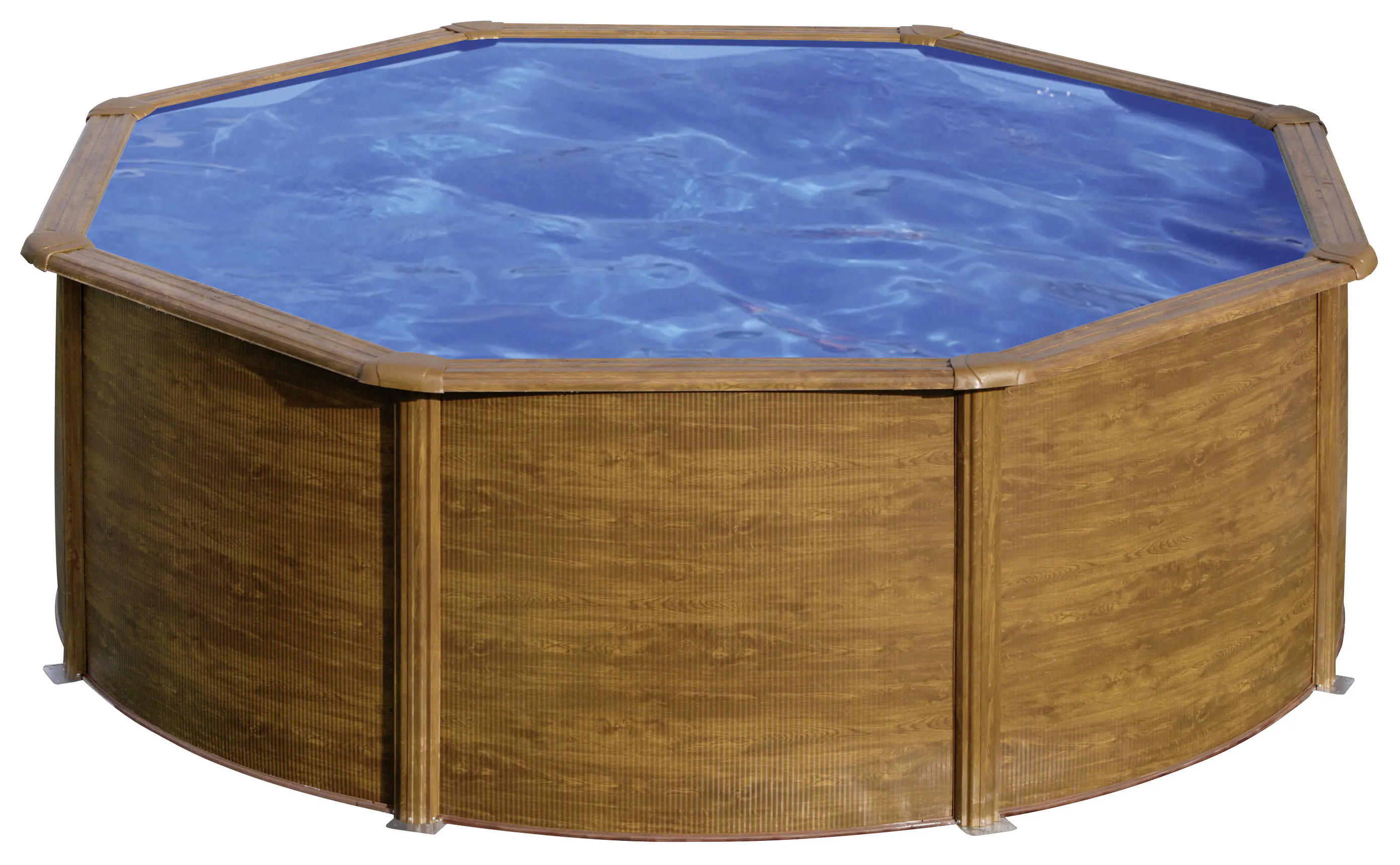 Gre Stahlwandpool Sicilia rund Ø 350 x 120 cm Holzdekor