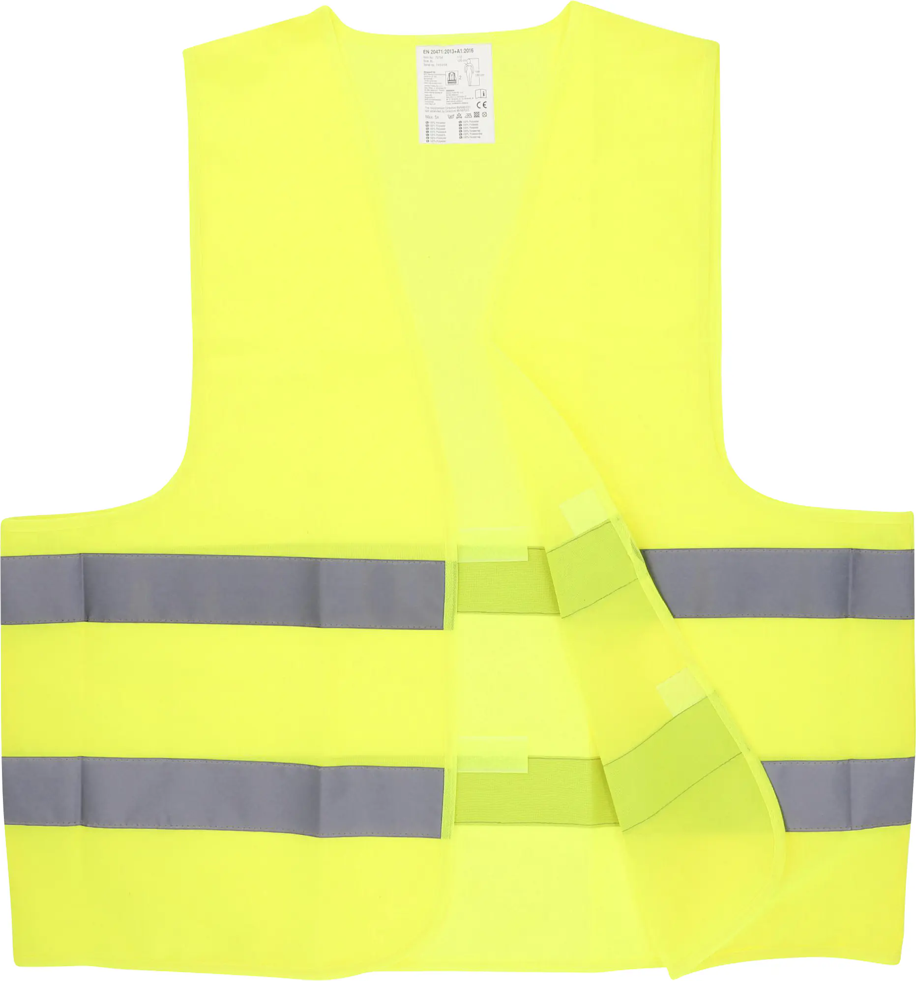 Unitec Warnweste universal gelb für Erwachsene DIN EN ISO 20471