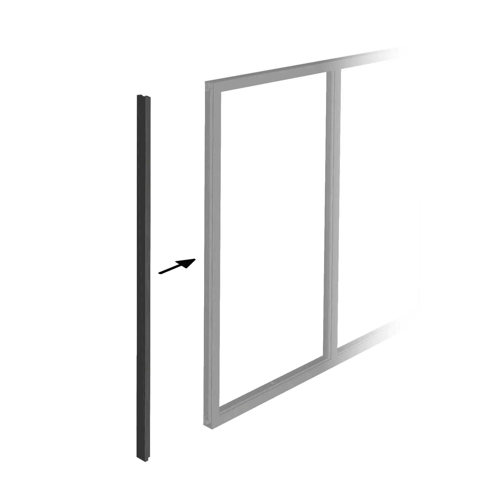 Wandabschlussprofil für Trennwand Verriere Modulo 120 cm