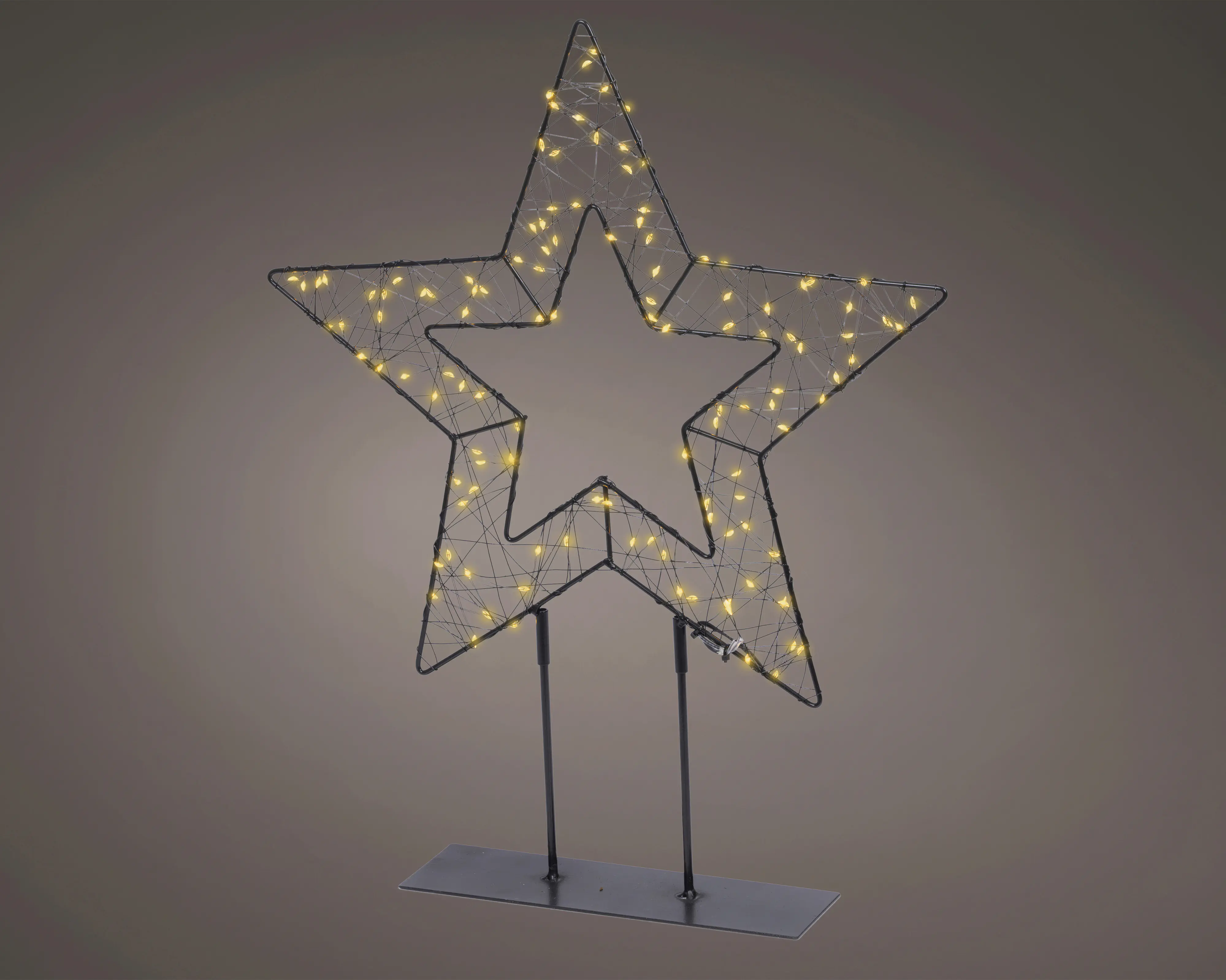 Lumineo LED Tischlampe batteriebetrieben mit Timer 47 x 38 cm warmweiß schwarz