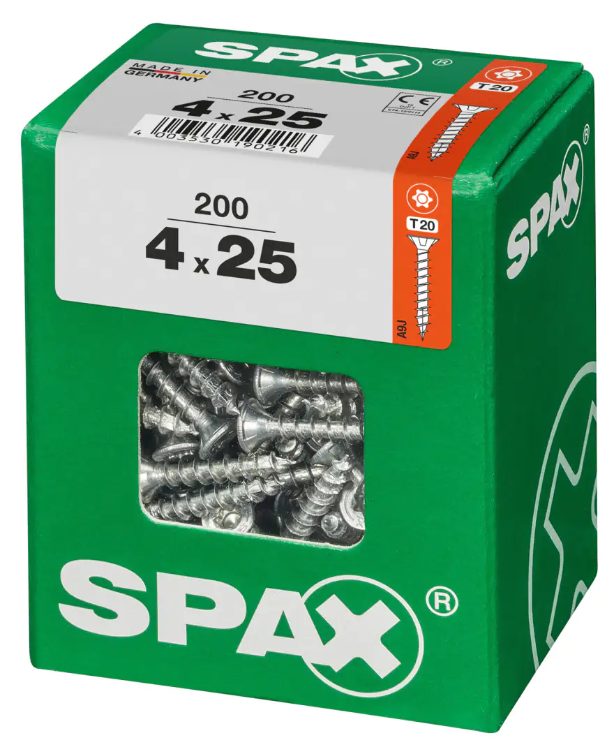 Spax Universalschrauben 4.0 x 25 mm TX 20 Senkkopf - 200 Stk.