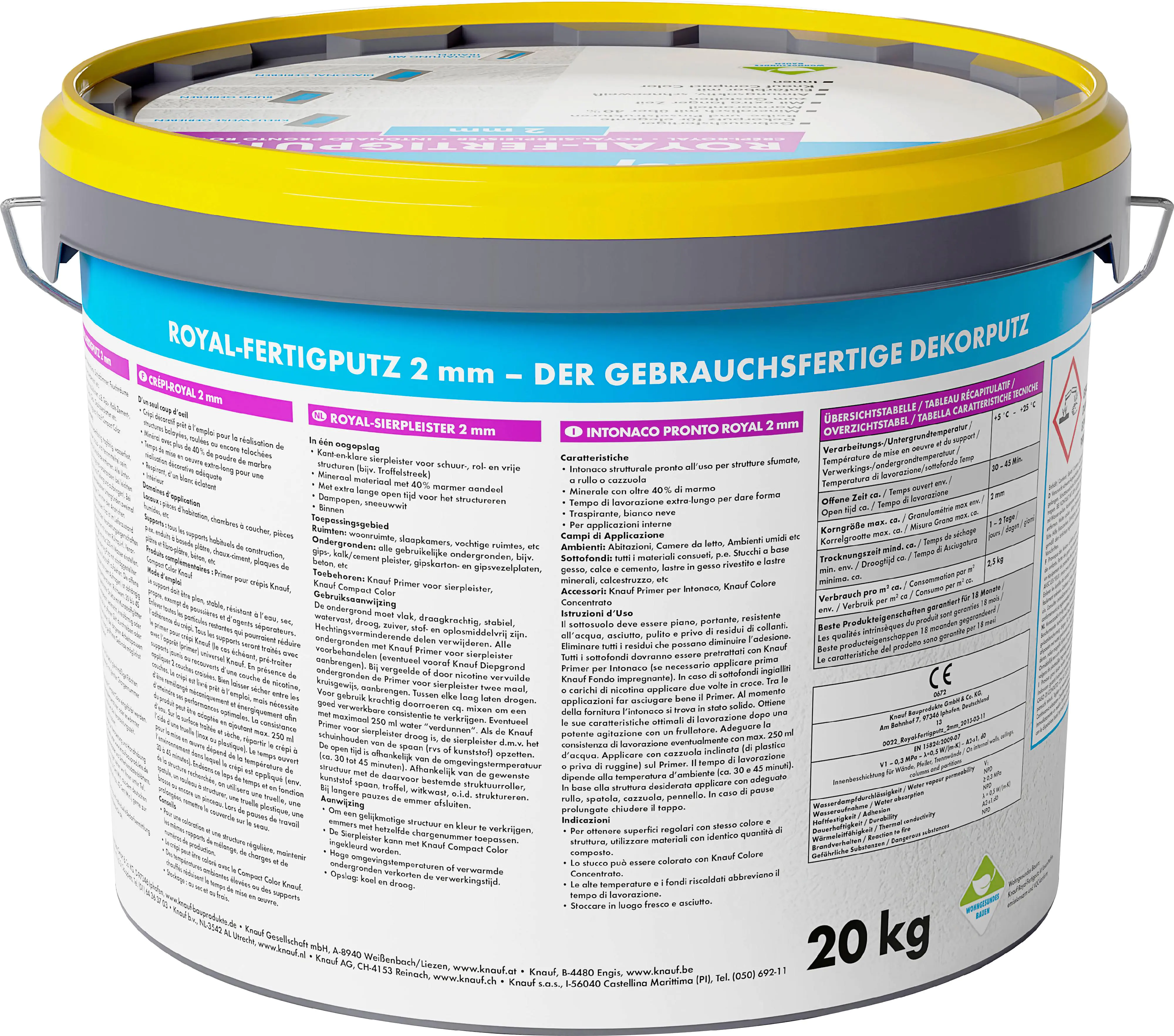 Knauf Royal-Fertigputz 20 kg 2,0 mm Körnung, schneeweiß