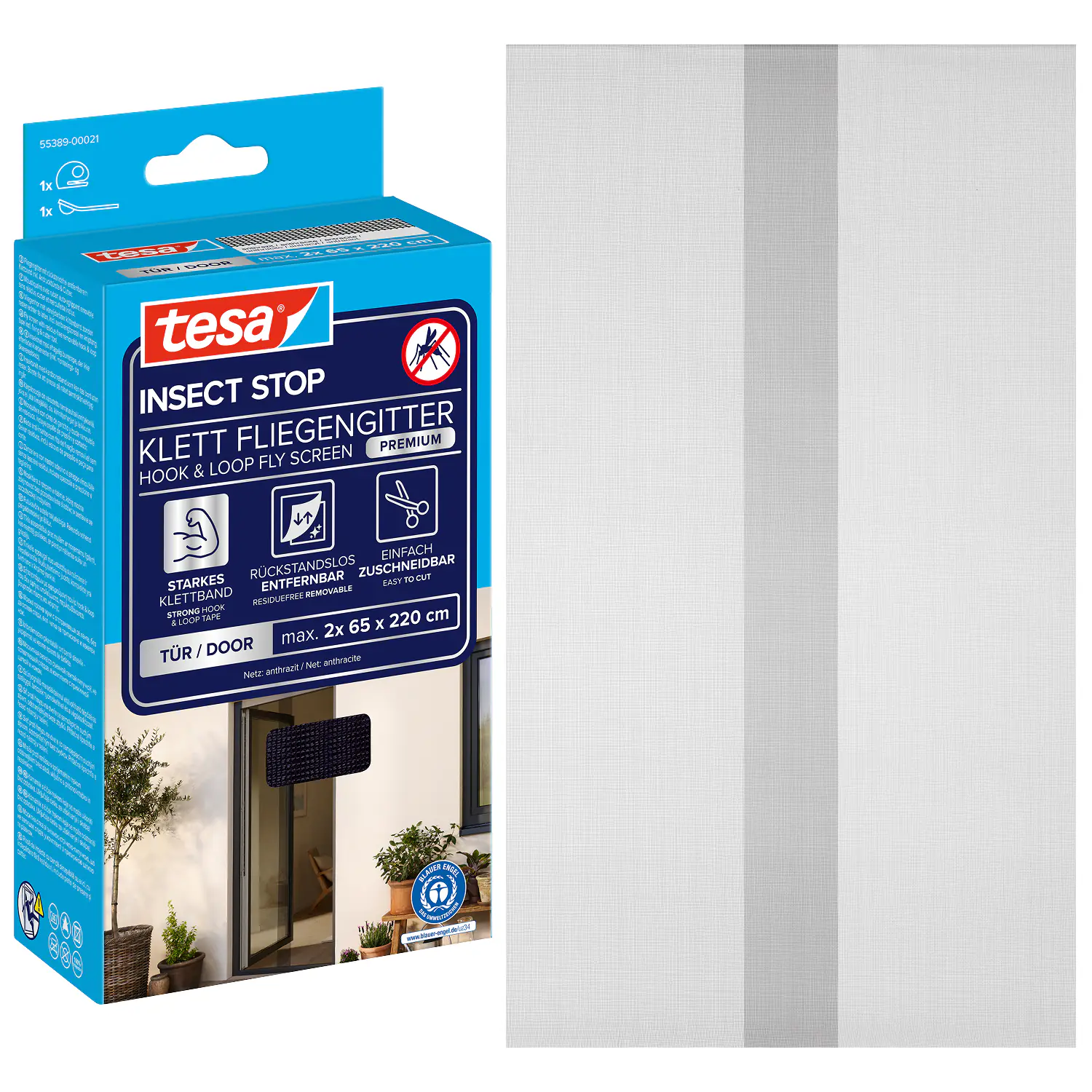 tesa Fliegenschutz-Tür COMFORT 120 x 220 cm - anthrazit