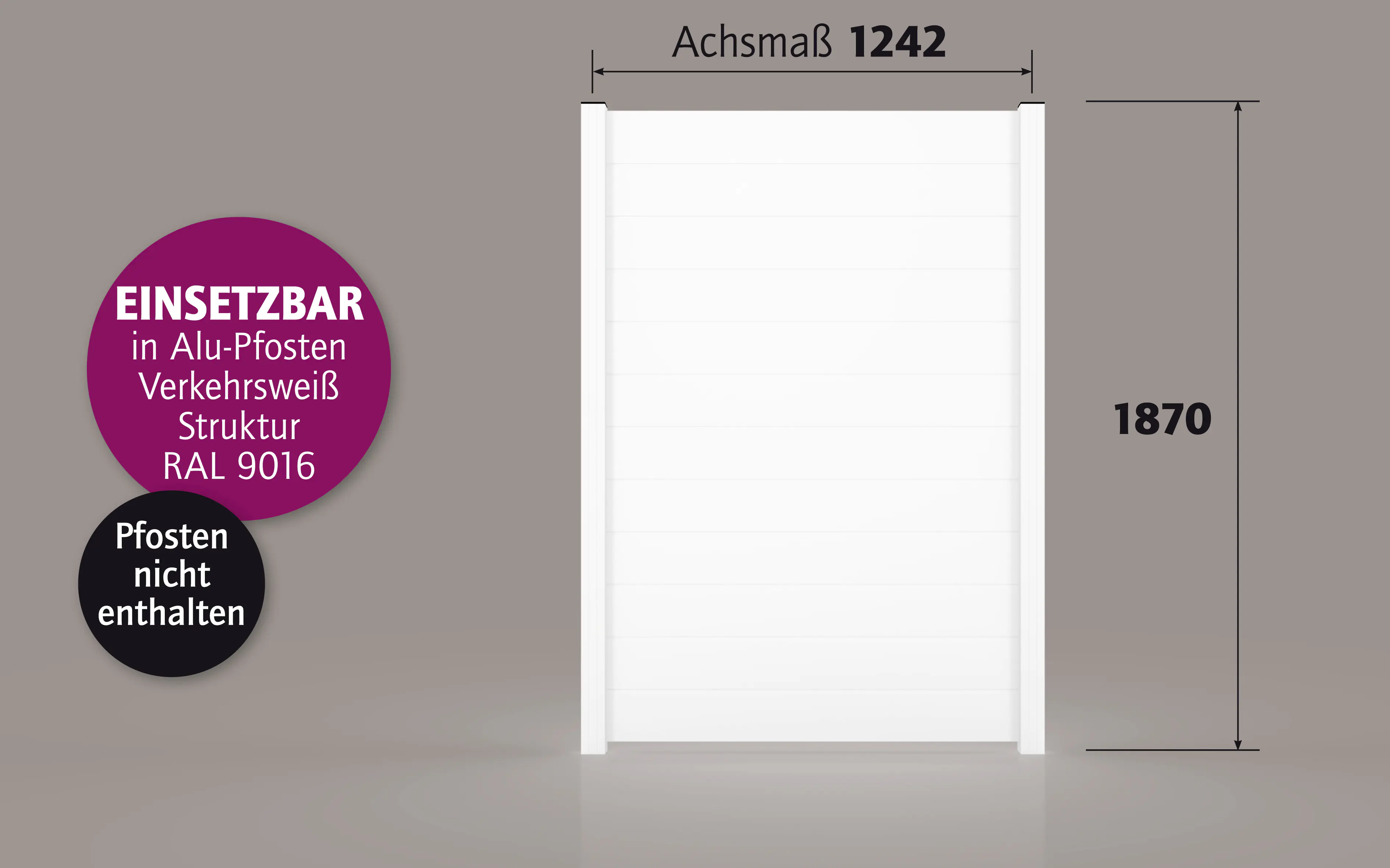 Ambiente Alu-Zaun Paneel 150 B x H: 120 cm x 180 cm, 22 mm stark