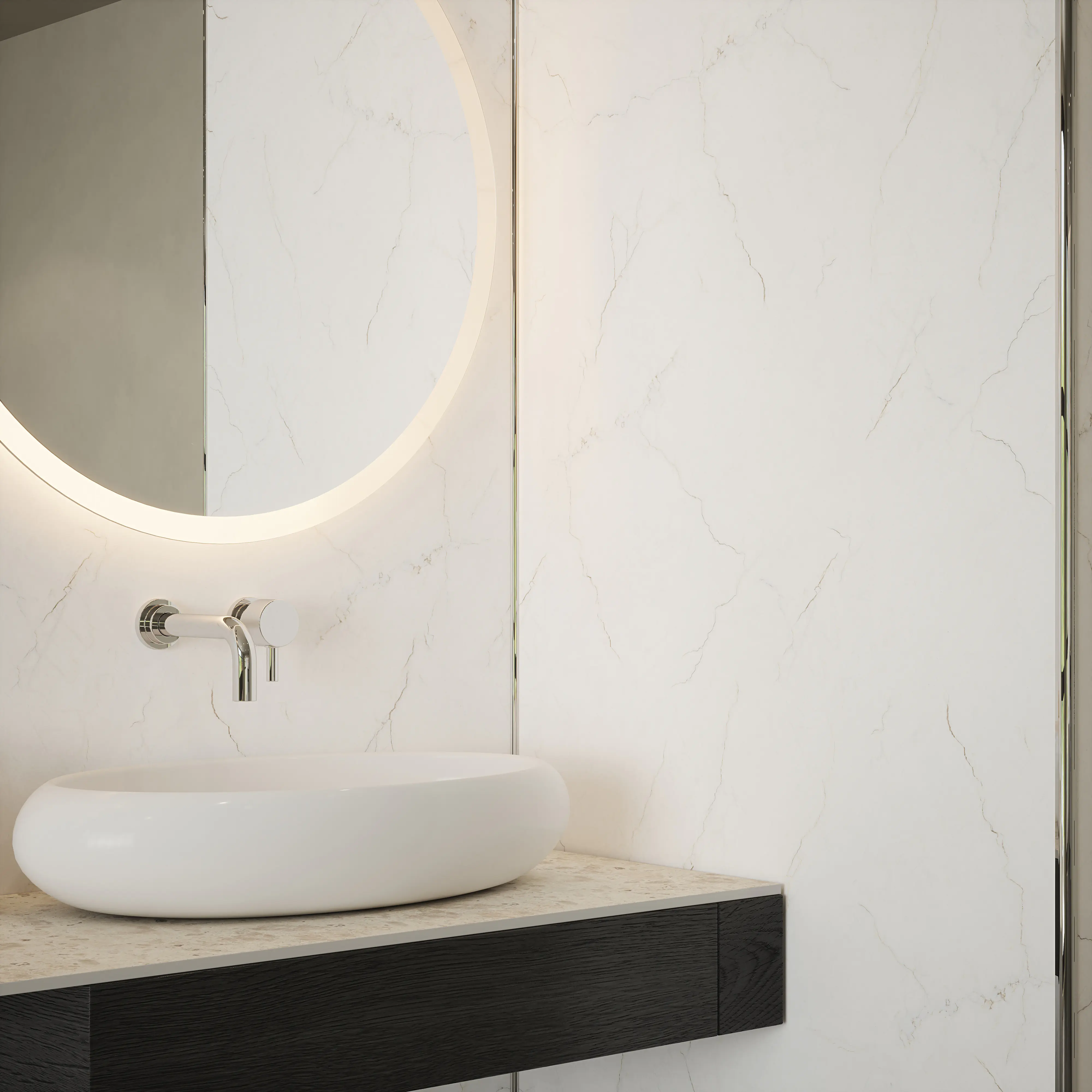 Wetwall Alloy Wandpaneel  Bianco Venato 90 x 244 cm