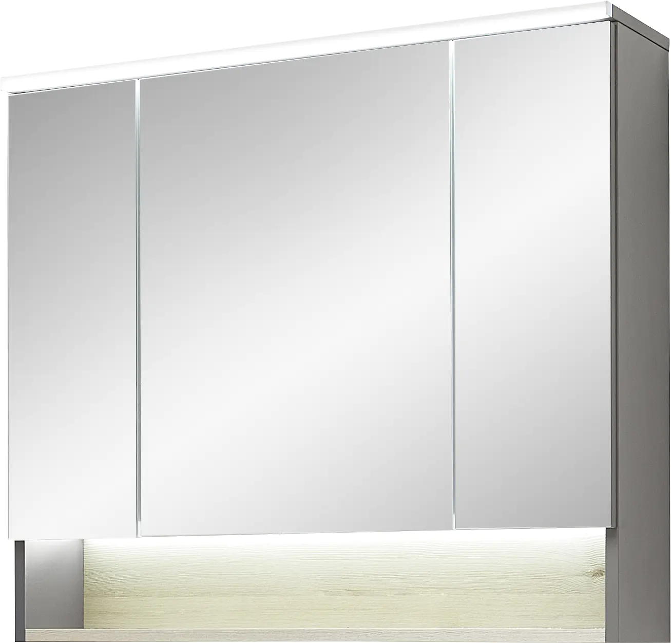 Pelipal Spiegelschrank Quickset 25-II LED-Kranzbeleuchtung Quarzgrau 80 cm