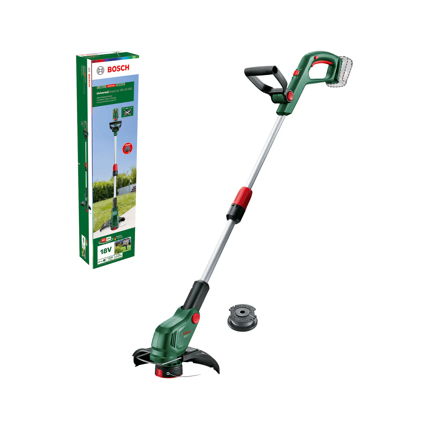 Bosch Akku-Rasentrimmer UniversalGrassCut 18V-23 Solo inkl. 2 Spulen 23 cm Schnittkreis