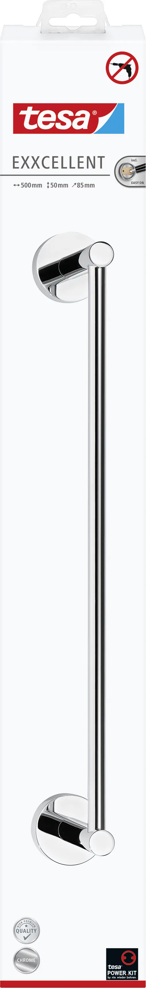 tesa Handtuchstange Exxcellent Metall, chrom, rostfrei
