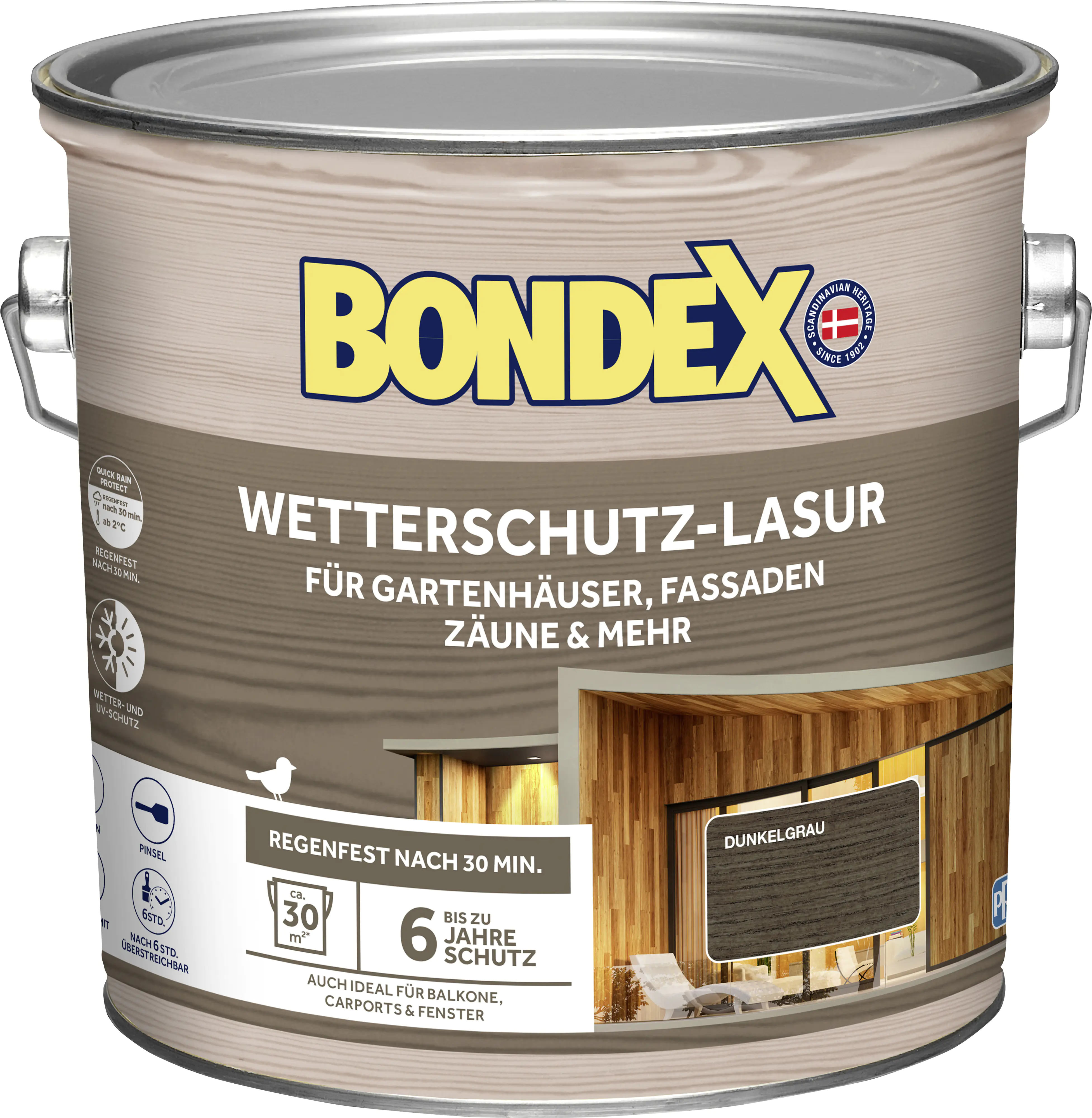 Bondex Wetterschutzlasur 2,5 L dunkelgrau Bondex Wetterschutzlasur 2,5 L dunkelgrau